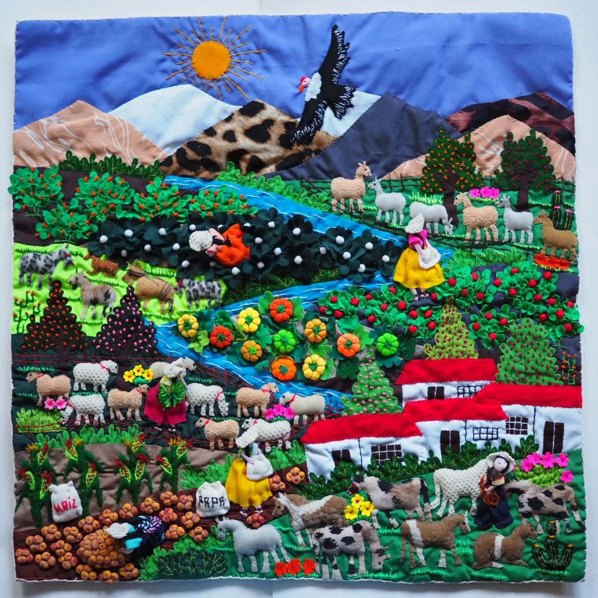 Peruvian Arpillera Handmade Wall Art