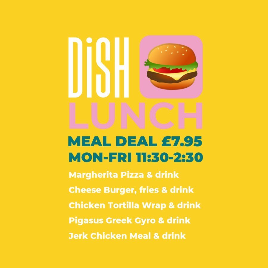 Great Value LUNCH MEAL DEAL at DiSH every weekday!

All vendors offer a freshly prepared, delicious hot meal deal every week day for only &pound;7.95 including a drink!

Why not order online for Click &amp; Collect or Delivery (free for Harwell Campu