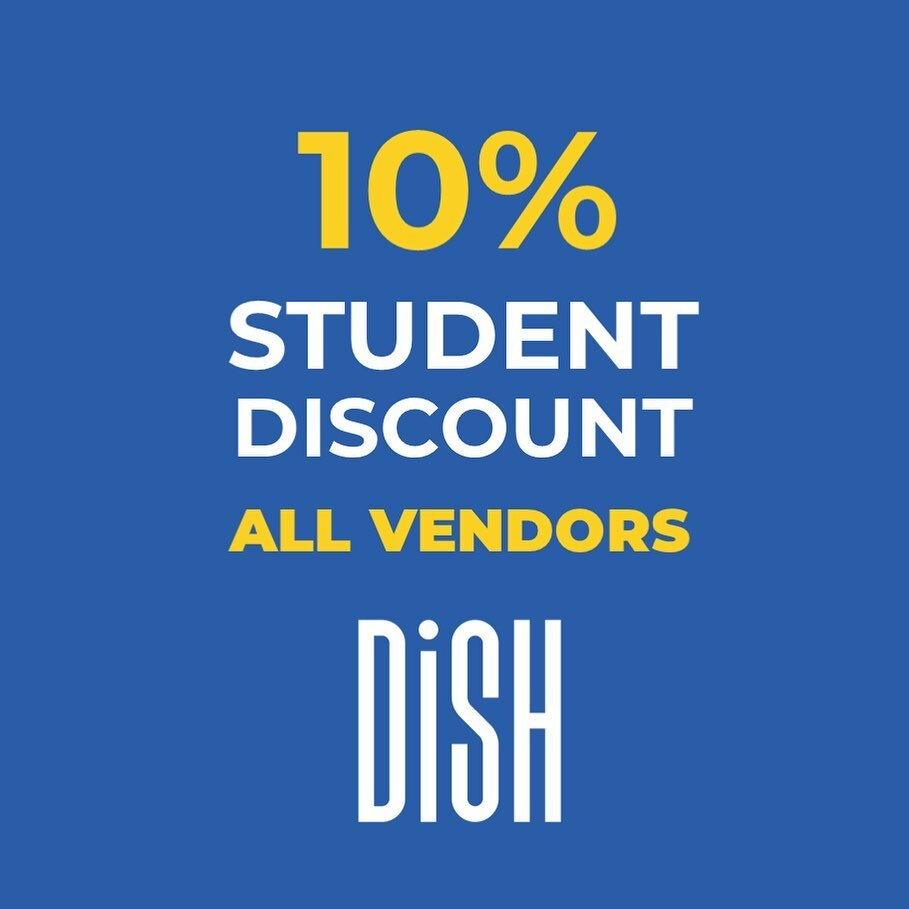 Drop down to DiSH &amp; show your valid student ID card to receive an amazing 10% discount off your purchase! 
What are you waiting for? 

Happy days at DiSH-social food &amp; fun!

#studentdiscount #save #happydays #value #foodie #dishtastic #campus