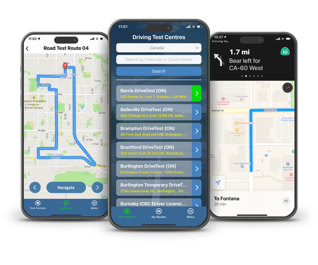Alberta Driving Test Routes – Class 5 Registry Test App