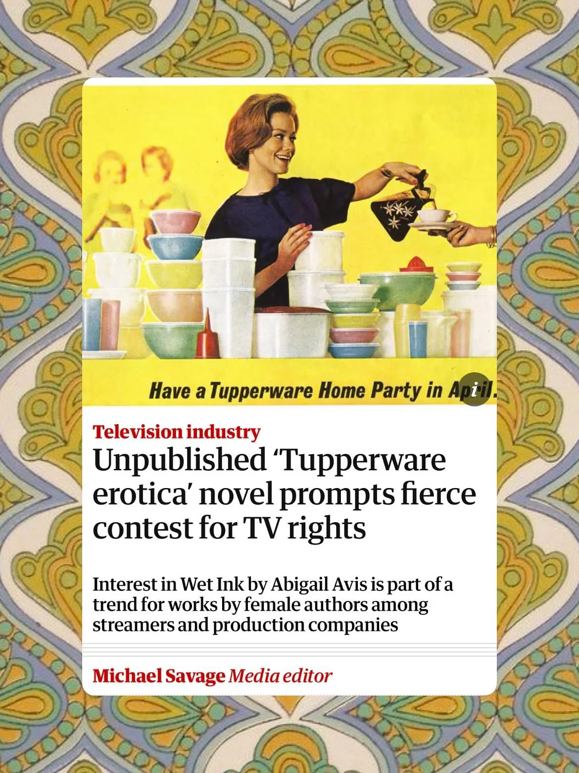 📺❗️This has been a pretty unbelievable few months and this tops it off. WET INK has been optioned for television and I am wild with excitement at the plans @kudostv have for it. Apart from all that, having it reported in the @guardian is very very c