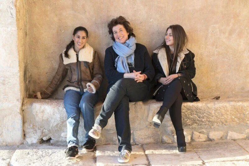 Mishka Rushdie Momen, Imogen Cooper and Lara Melda in Provence, September 2015 Imogen Cooper Music Trust.jpg