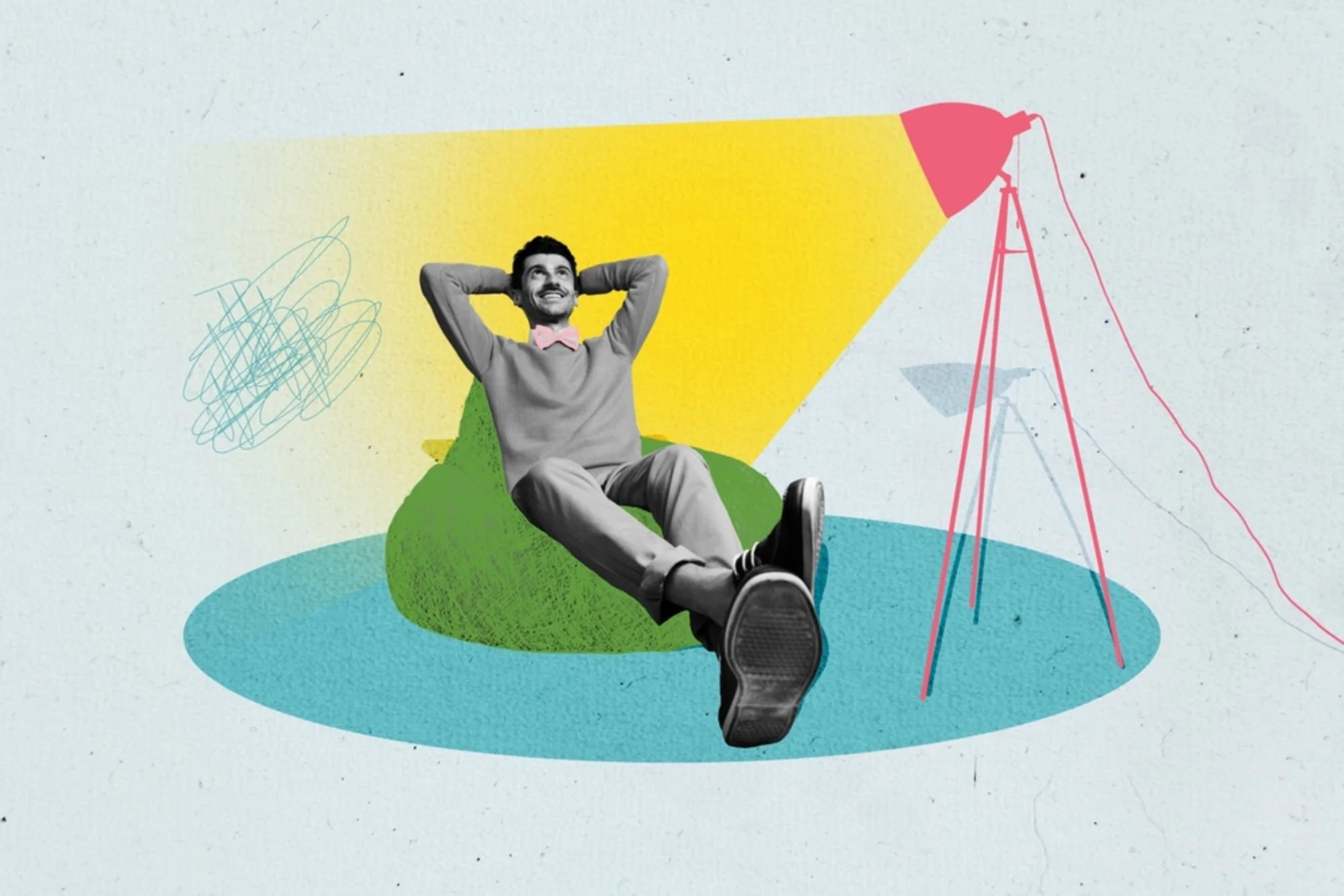 Man relaxing in an armchair, symbolising the freedom and independence provided by the Moodle e-learning platform for companies.