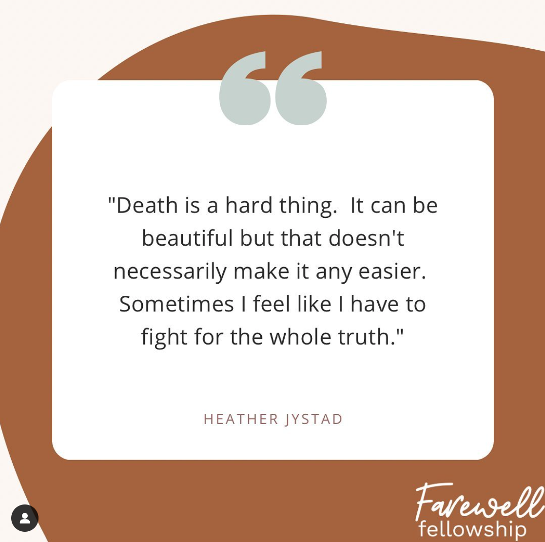 Death is a hard thing.