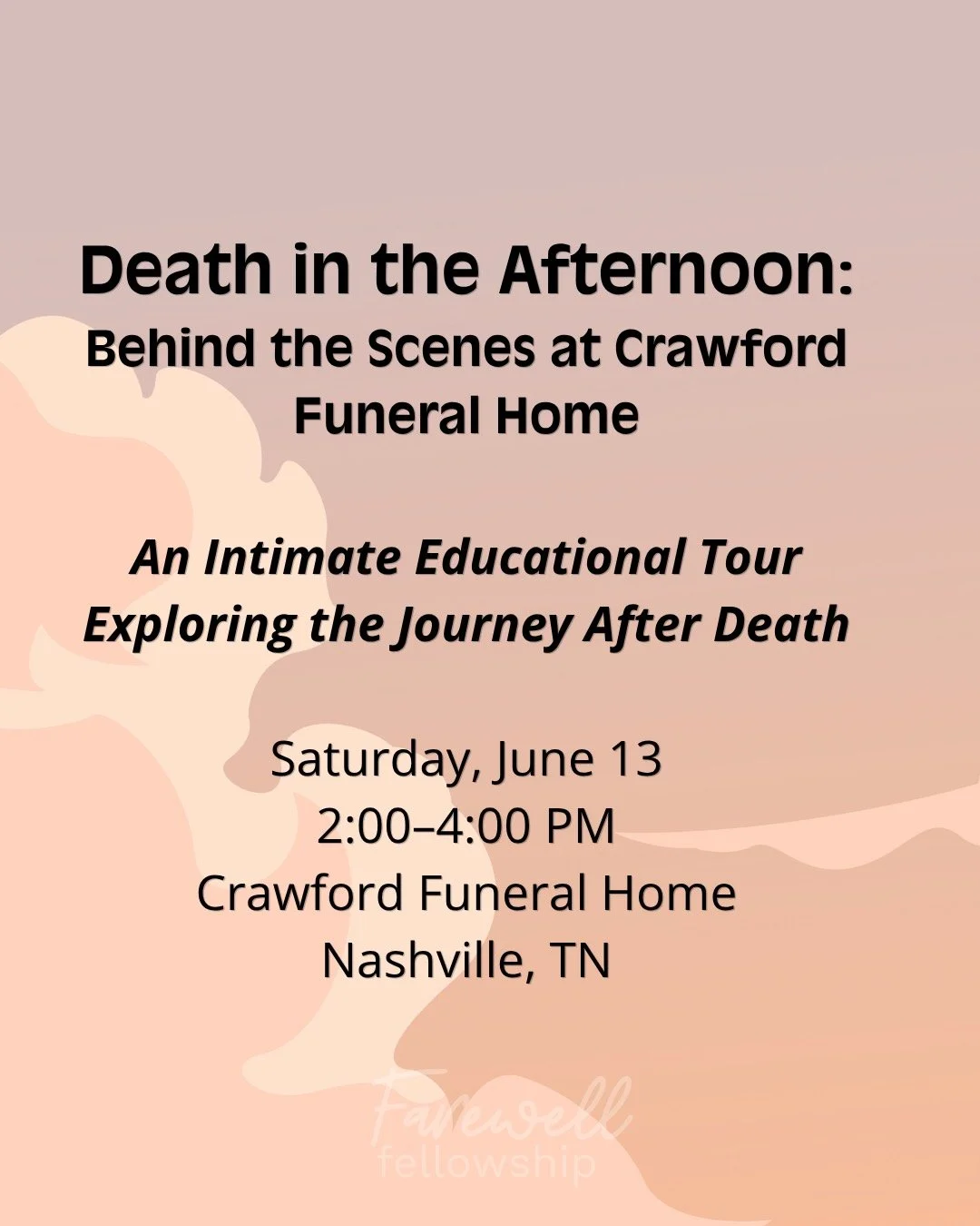 I am so excited to welcome other death doulas and the death curious into my favorite local funeral home for a behind the scenes tour. 

If you (like me) have ever wondered what happens to the body after it leaves the home for the last time, this is t