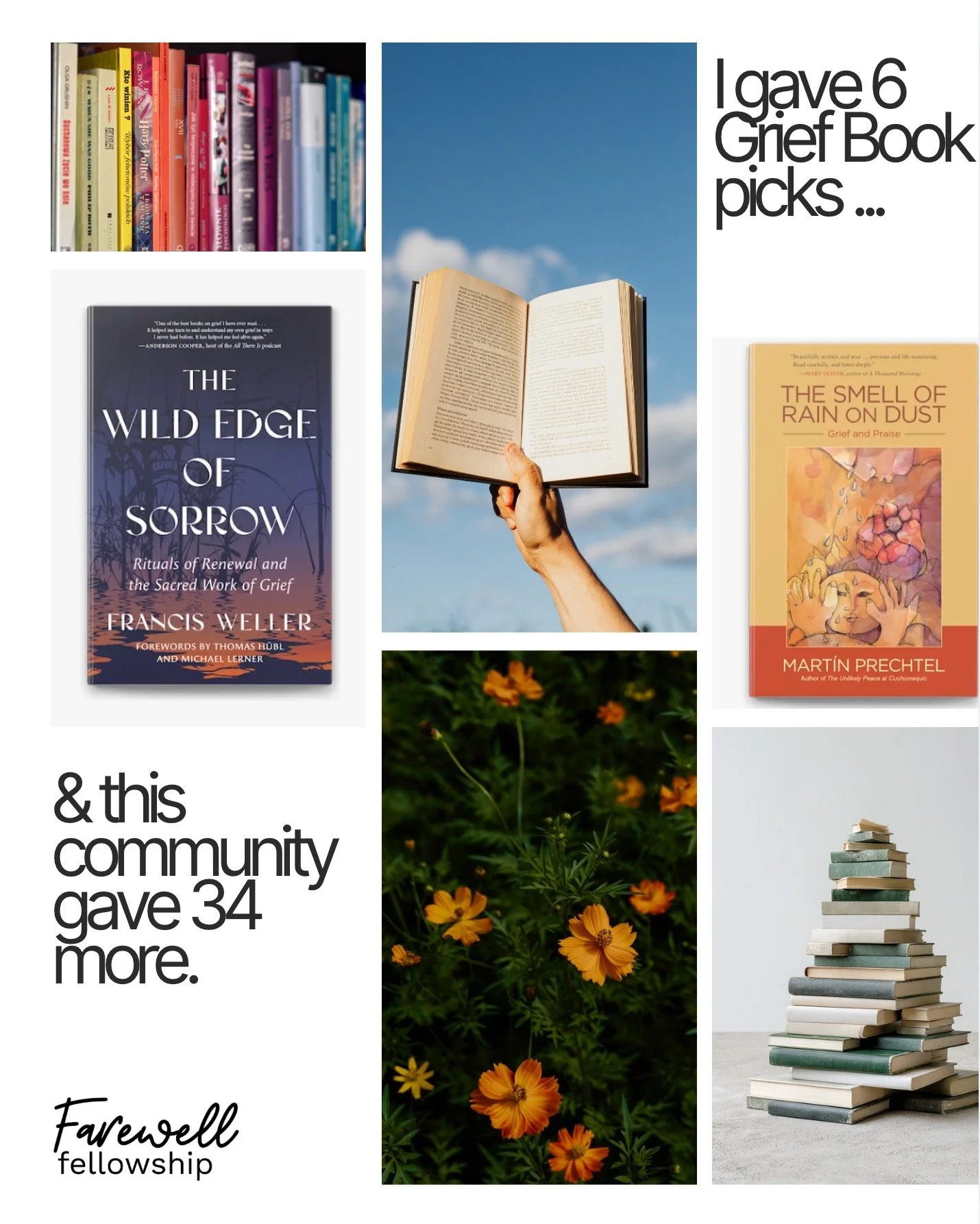 A few days ago, I shared 6 grief books I return to again and again.

I expected some good conversation. I didn't expect this.

More than 70 comments later, this community has recommended 36 additional books that helped them navigate loss, carry grief
