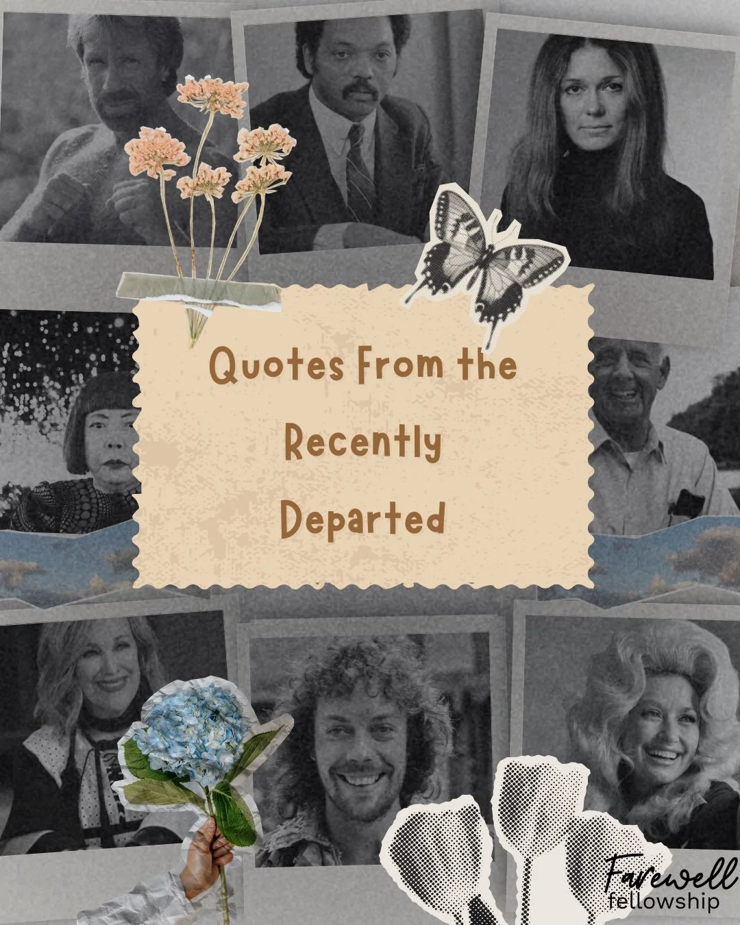 Today I&rsquo;m sharing words from the recently departed that I&rsquo;ve collected throughout the year.

It&rsquo;s been a hard year of collective grief. We&rsquo;ve lost so many icons of art, music, literature, and culture, along with voices who fou