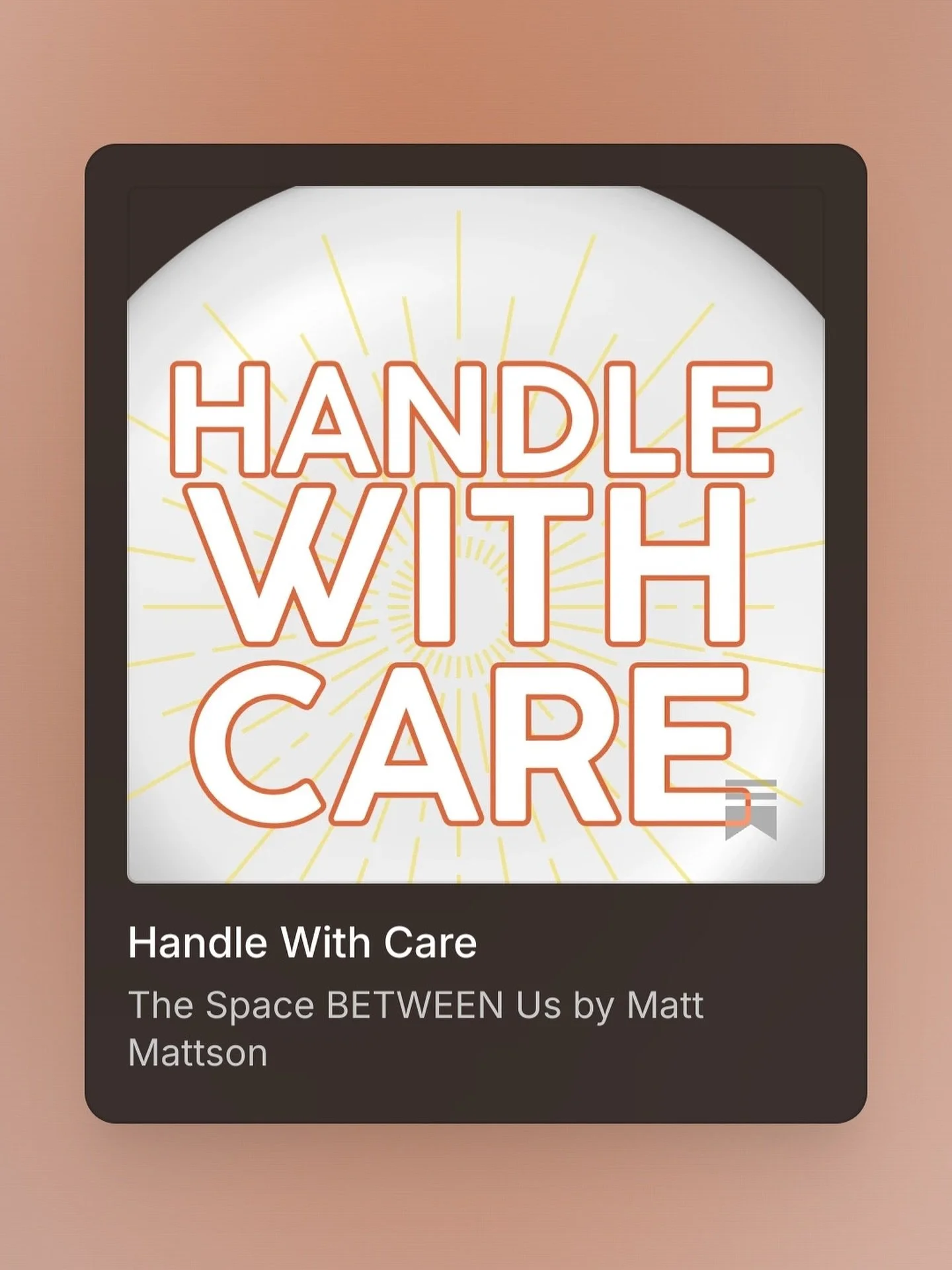This week&rsquo;s message from @danihillyer is simple and profound. There are so many of us who need a &ldquo;HANDLE WITH CARE&rdquo; label 🏷️

Read/watch over on &ldquo;The Space BETWEEN Us&rdquo; on Substack. 

Link in Insta bio or here: https://o