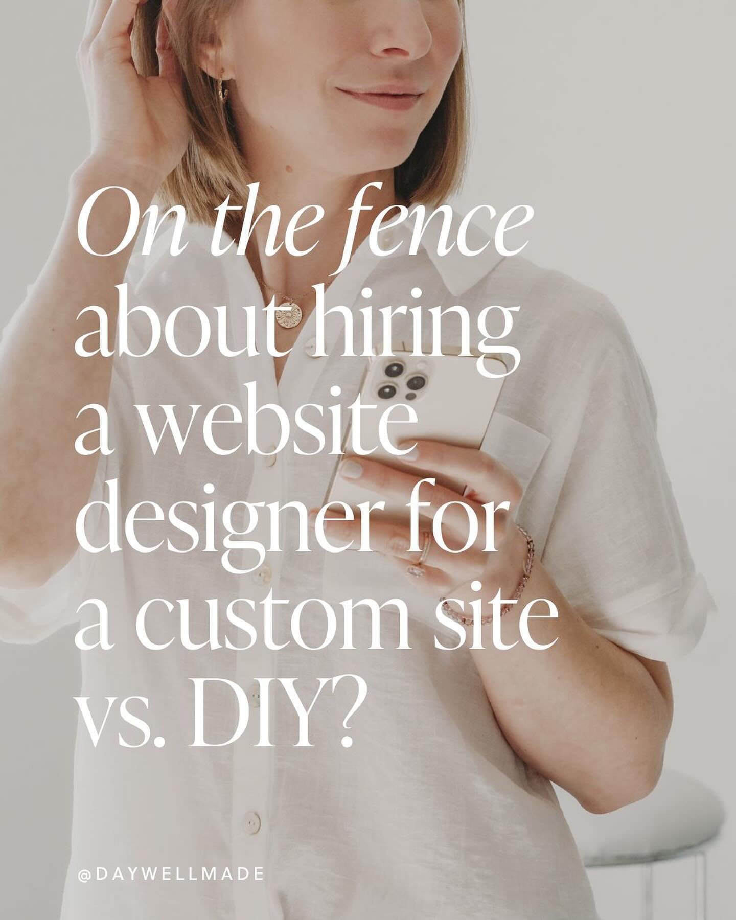 They both have their pros and cons&hellip; so how do you decide?! 🫣

I&rsquo;ve got you!

Swipe for 3 things to consider when deciding on a fully custom website design vs going the DIY route. 🤗

PS Thinking custom website design is on the list of M