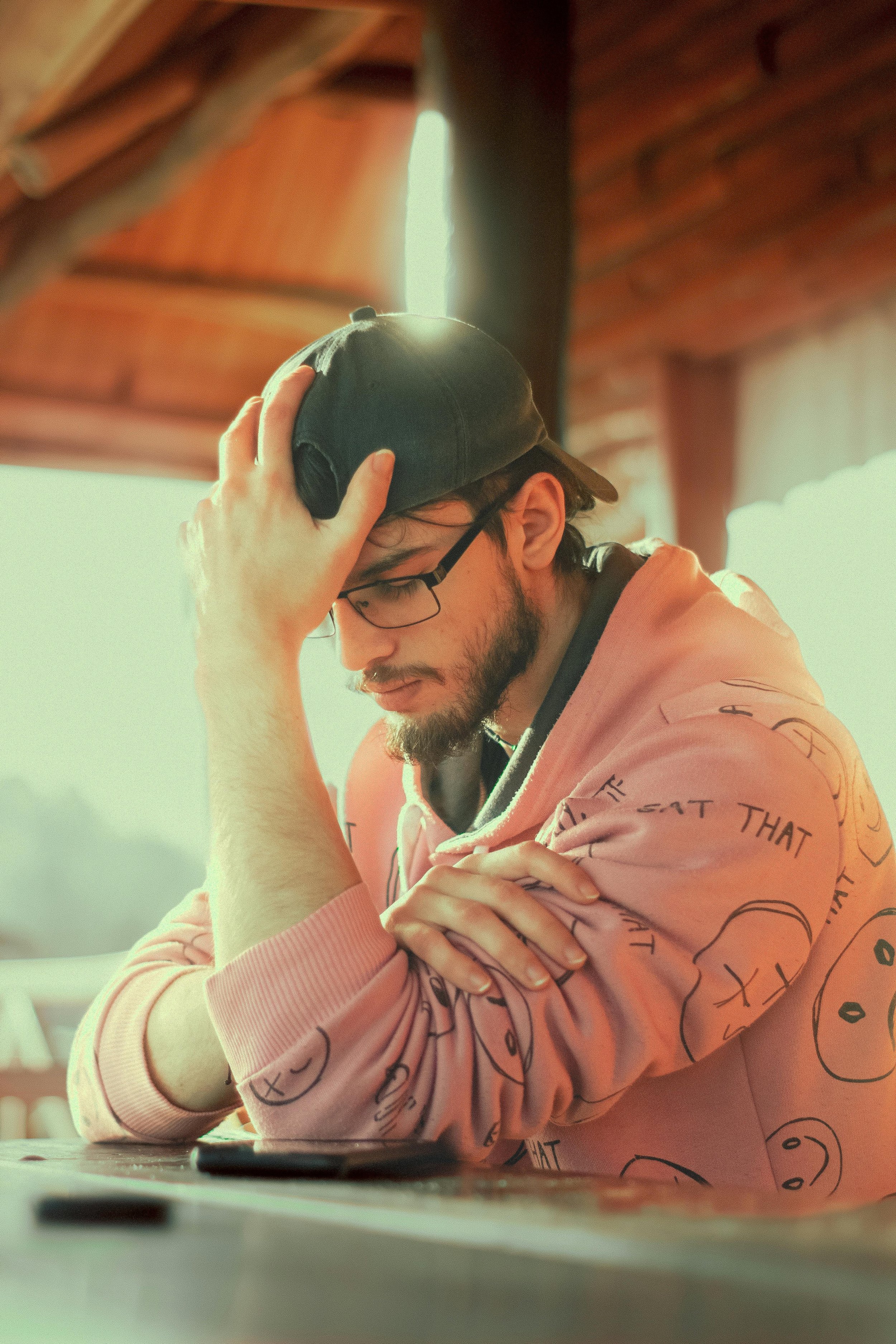 man struggling with addiction and coping