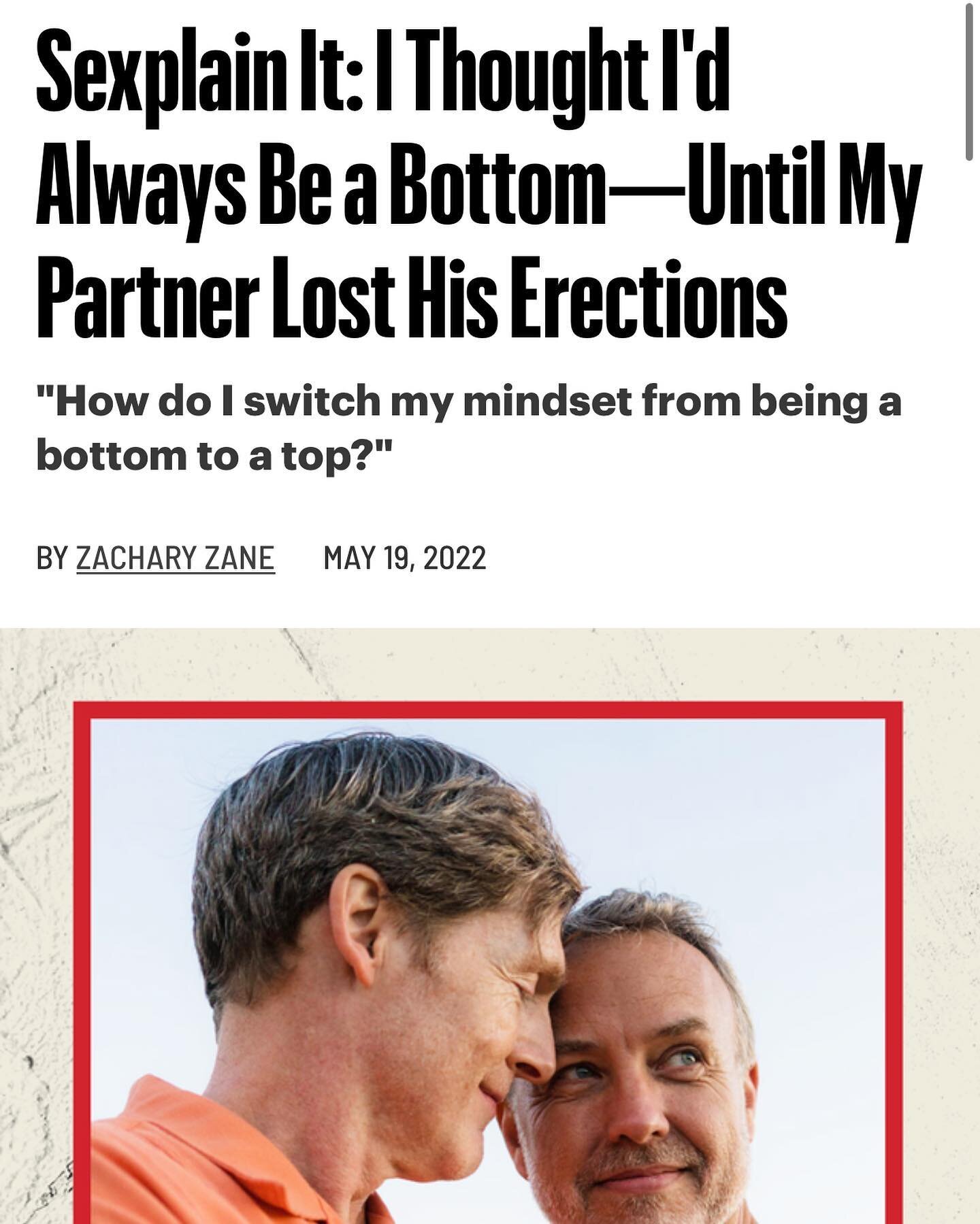 New Sexplain It from an older queer man, who, for unseen reasons, now has to top his partner! I spoke to the king of gay s*x education @bybobbybox for this one! 

&ldquo;Dear Sexplain It,

I&rsquo;ve been a bottom my entire life. My partner of 30 yea