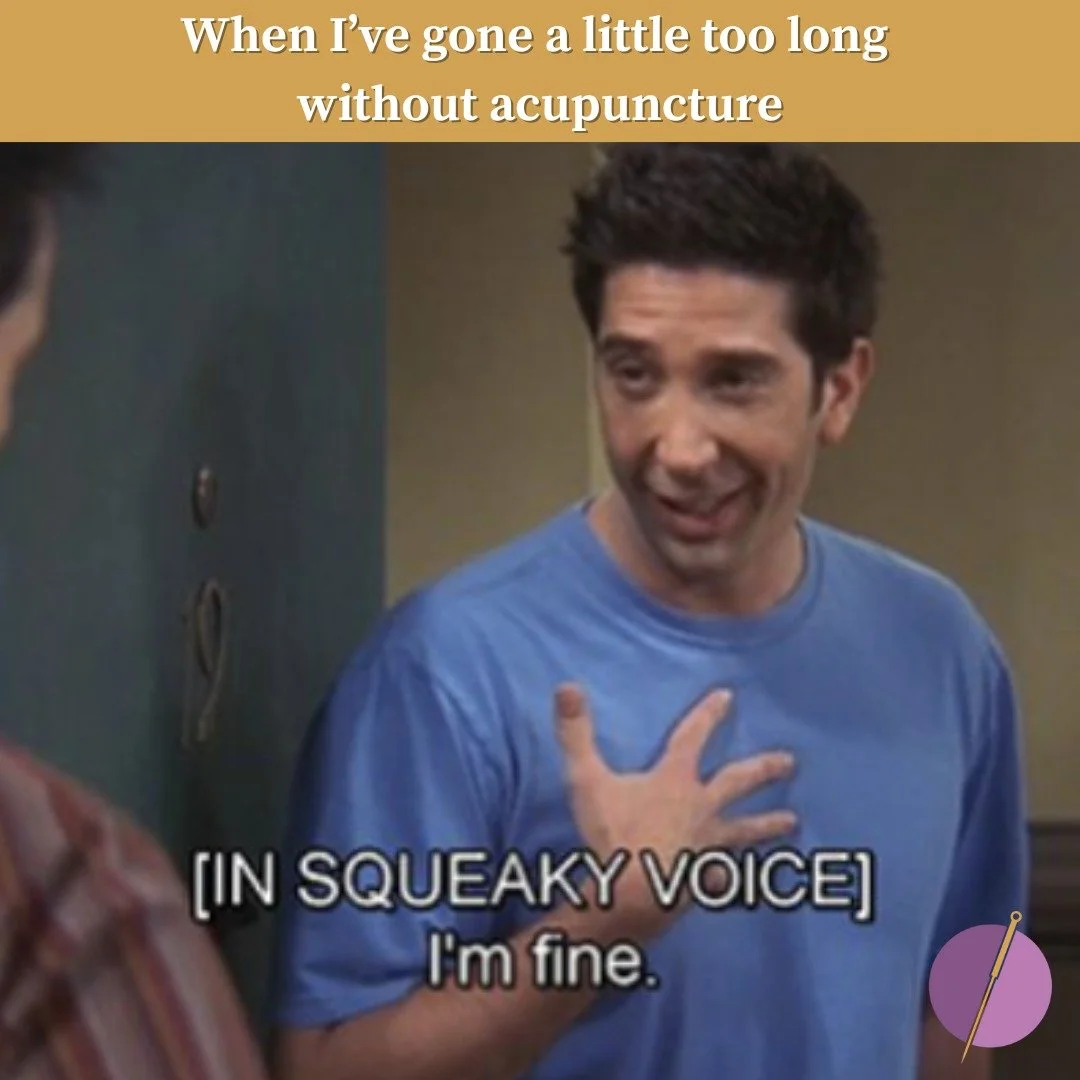 We all know Ross Geller was NOT fine.
Don&rsquo;t be a Ross&mdash;get your acupuncture tune-up and feel actually fine!

#funnnyacupuncture #pinsandneedlesacupuncture #acupunctureingreeley #acupuncture