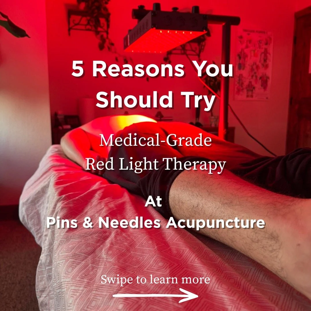 Support your recovery and help your body revitalize with red light therapy 🔥

Our red light therapy services are now available for booking on our website. 
www.pinsandneedlesacu.com