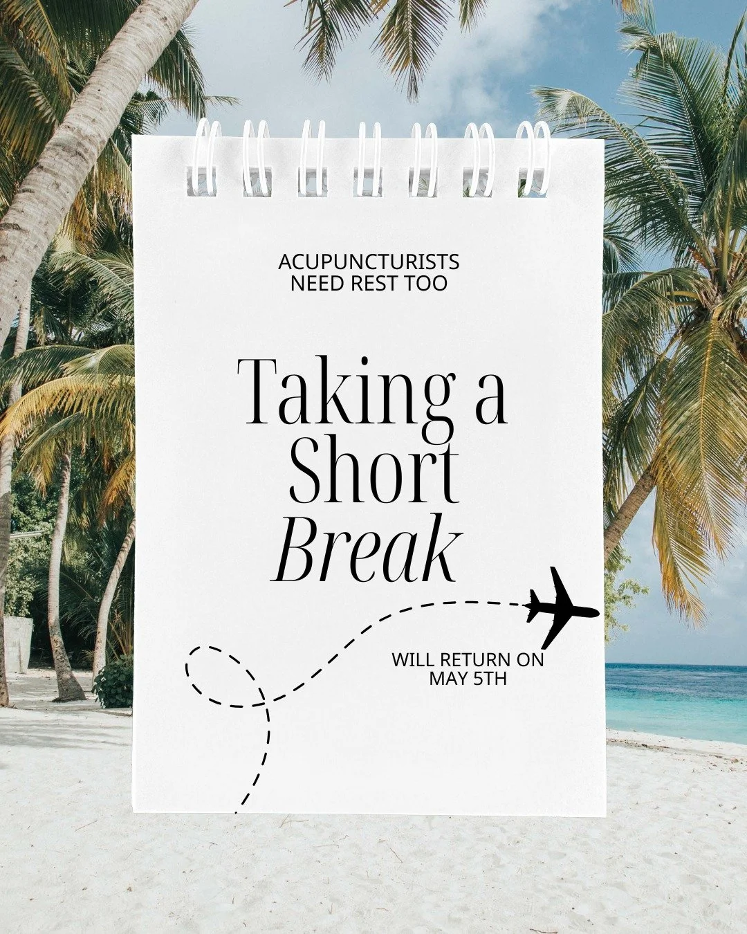 We will be out of the office next week, enjoying some downtime. 🌊🌴🌈

We'll also be taking a break from our social media account. 

Looking forward to seeing everyone and reconnecting on May 5th!