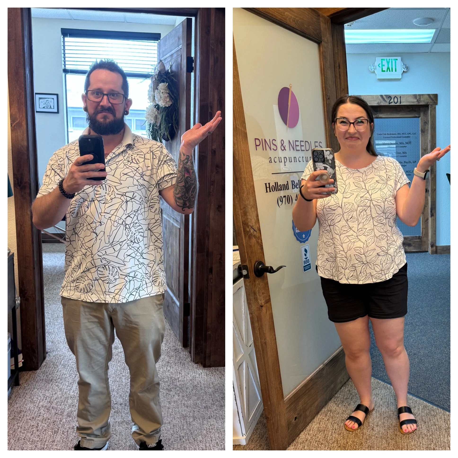 "What the heck! Why are you matching me?!?" 
I guess we needed an unexpected Matching Monday in the office today! 

Drop in the comments who you think wore it better! 💁&zwj;♀️