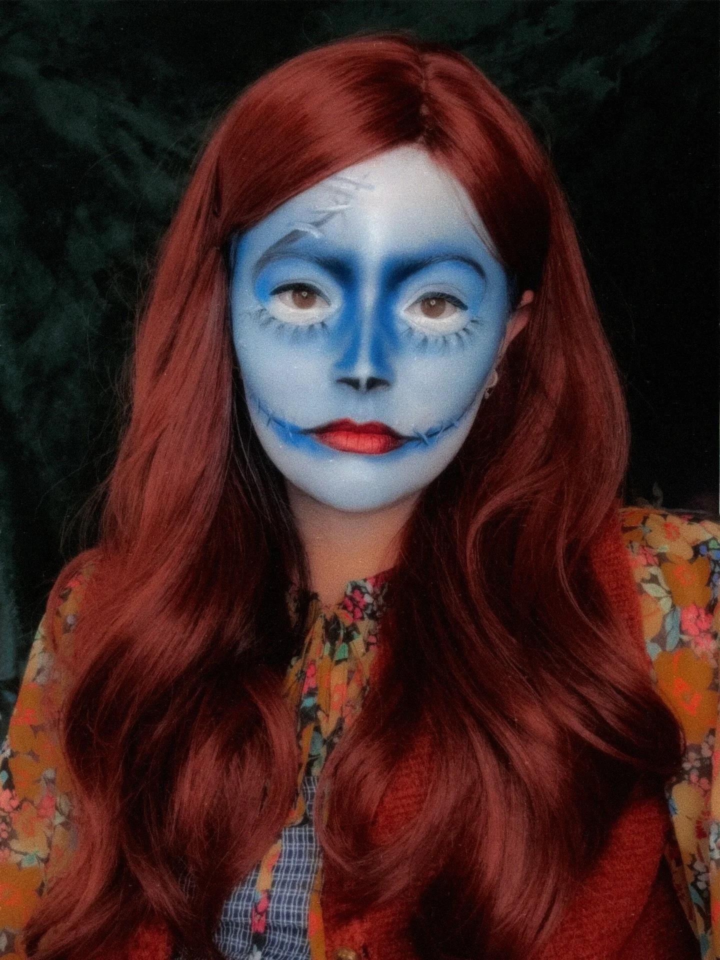 More of my Sally Makeup! 💋#SallyNightmareBeforeChristmss 🧵🪡 The fit is giving boho slay Sally!!! 💁🏻‍♀️ I didn’t have her costume, but you can easily recreate her “patchwork” look by layering a bunch of different patterns +