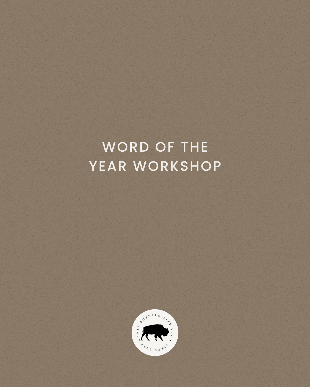 Word of The Year Workshop