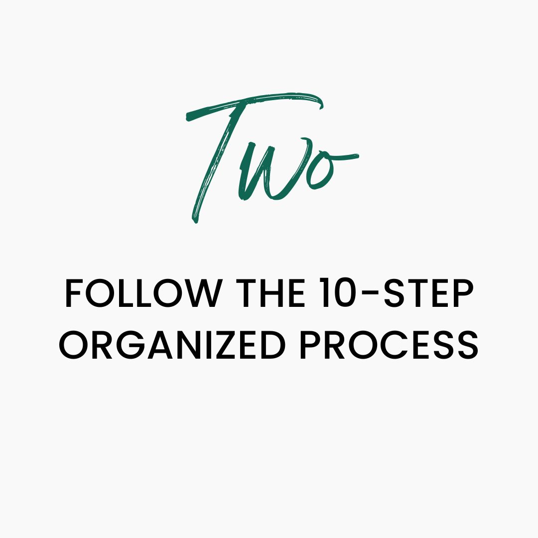 follow the 10-step organized process