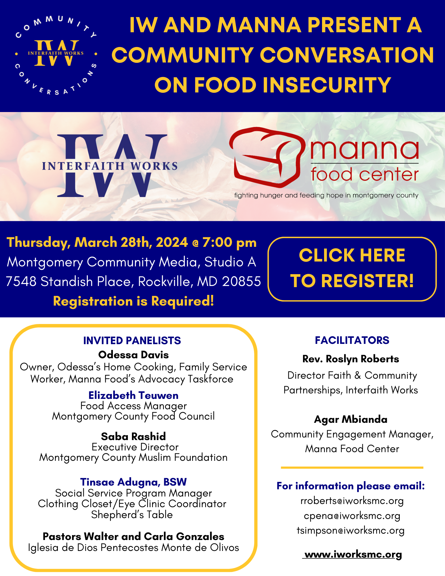 Food Insecurity Flyers Upcoming Events — Interfaith Works