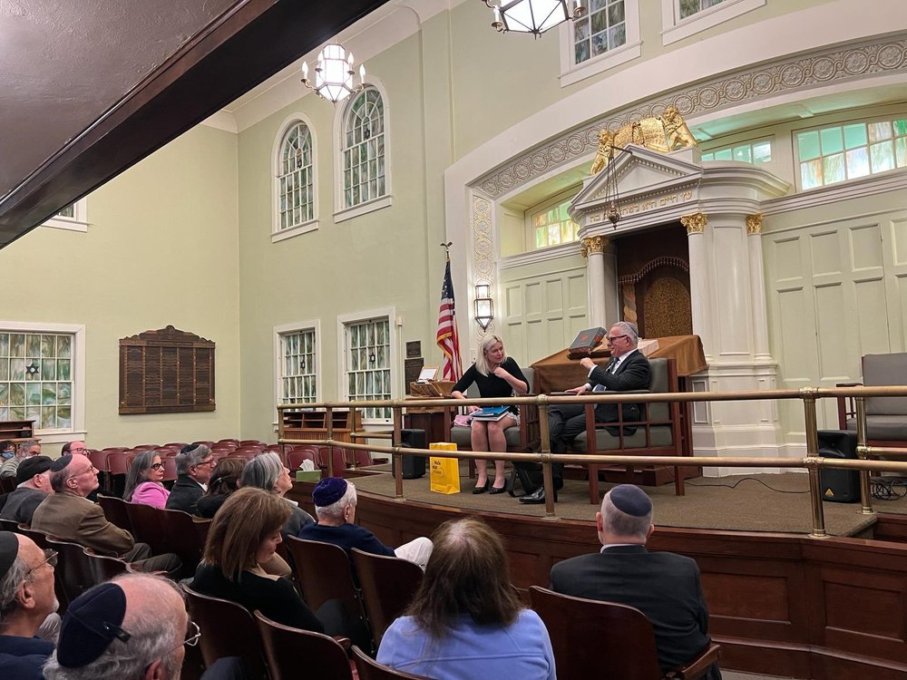 Ambassador Petra Schneebauer at the Kesher Israel synagogue in Washington, DC on January 28, 2024, for a discussion with Kenneth R. Weinstein