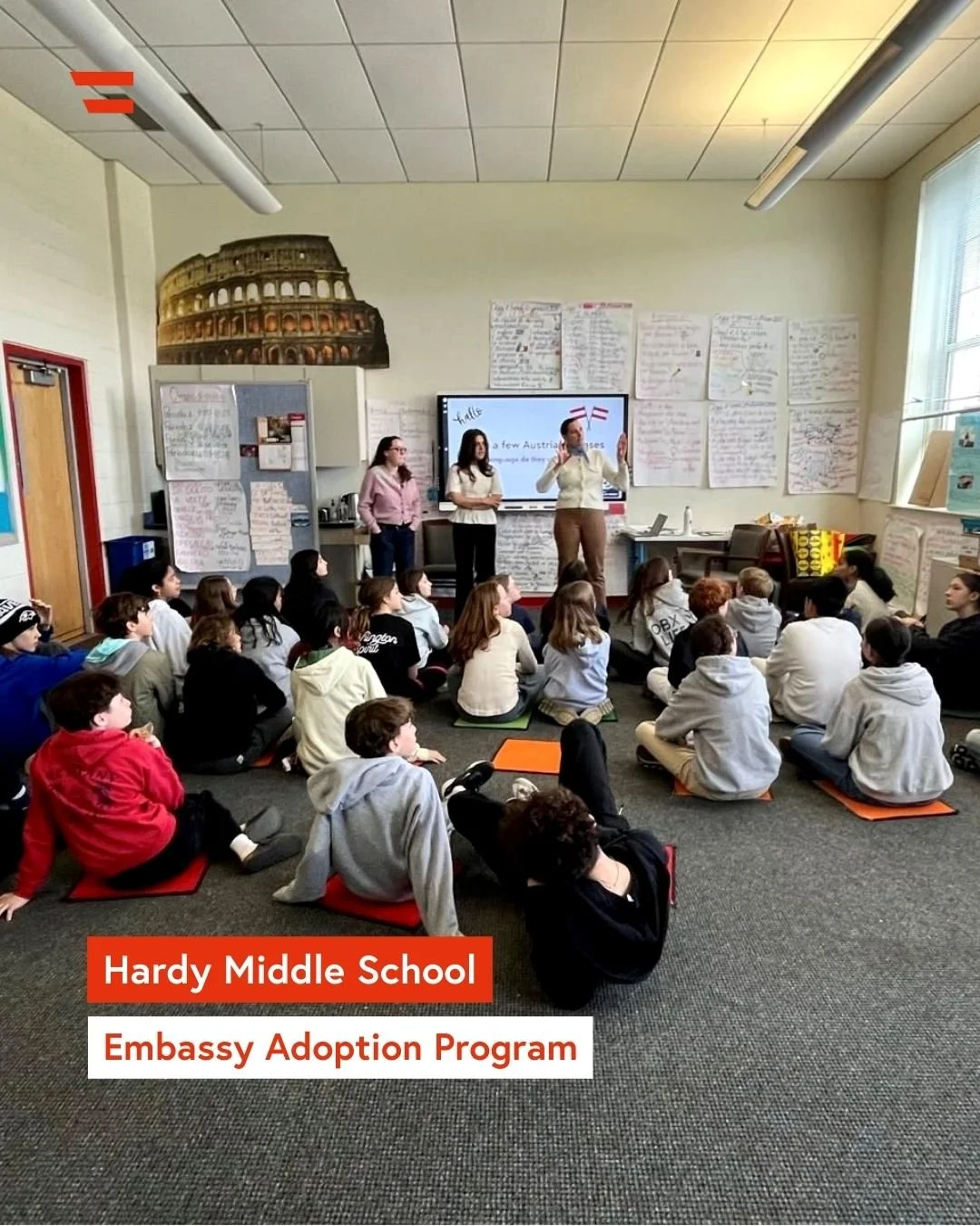 Hoy hemos tenido el placer de visitar nuestro colegio asociado, @hardymiddleschoolhawks 📚, en el marco del Programa de Adopción de Embajadas, con motivo del Mes de la Historia de la Mujer.

Durante nuestra visita, hemos presentado a los alumnos la cultura austriaca y hemos compartido...