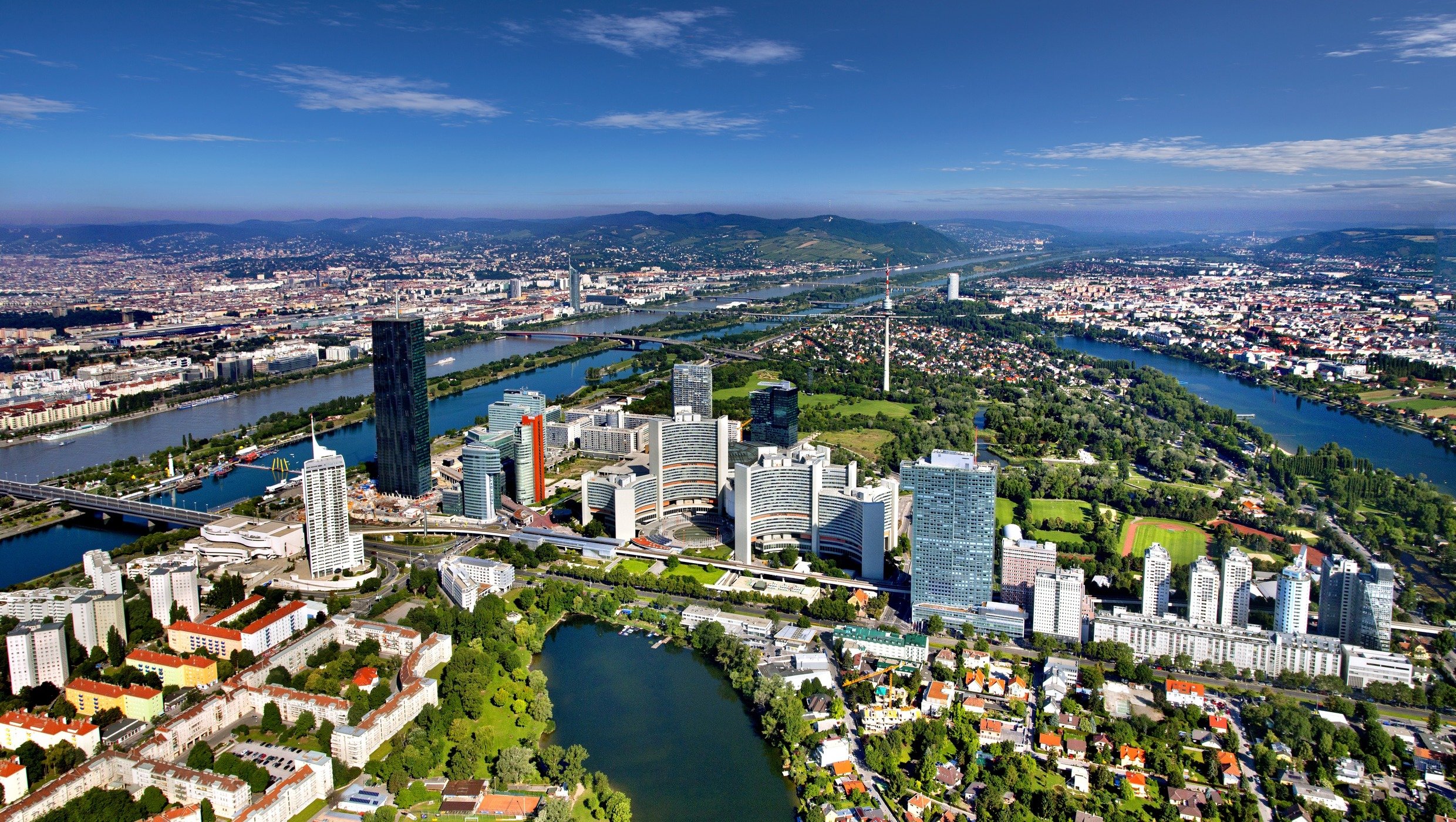Ciudad de Donau en Viena, Austria