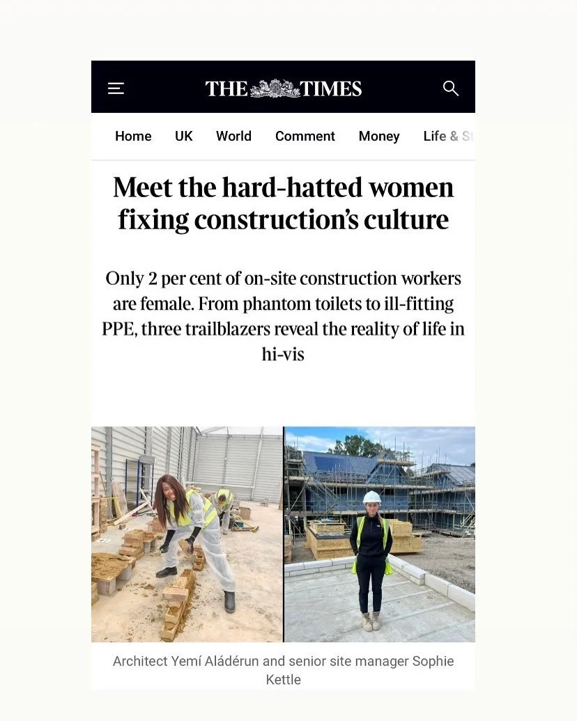 Part W in The Times! 

Last week, two core members of Part W - Yem&iacute; Al&aacute;d&eacute;run and Sarah Castle - spoke to @thetimes about the realities women continue to face across construction and the built environment.

As Yem&iacute; put it i