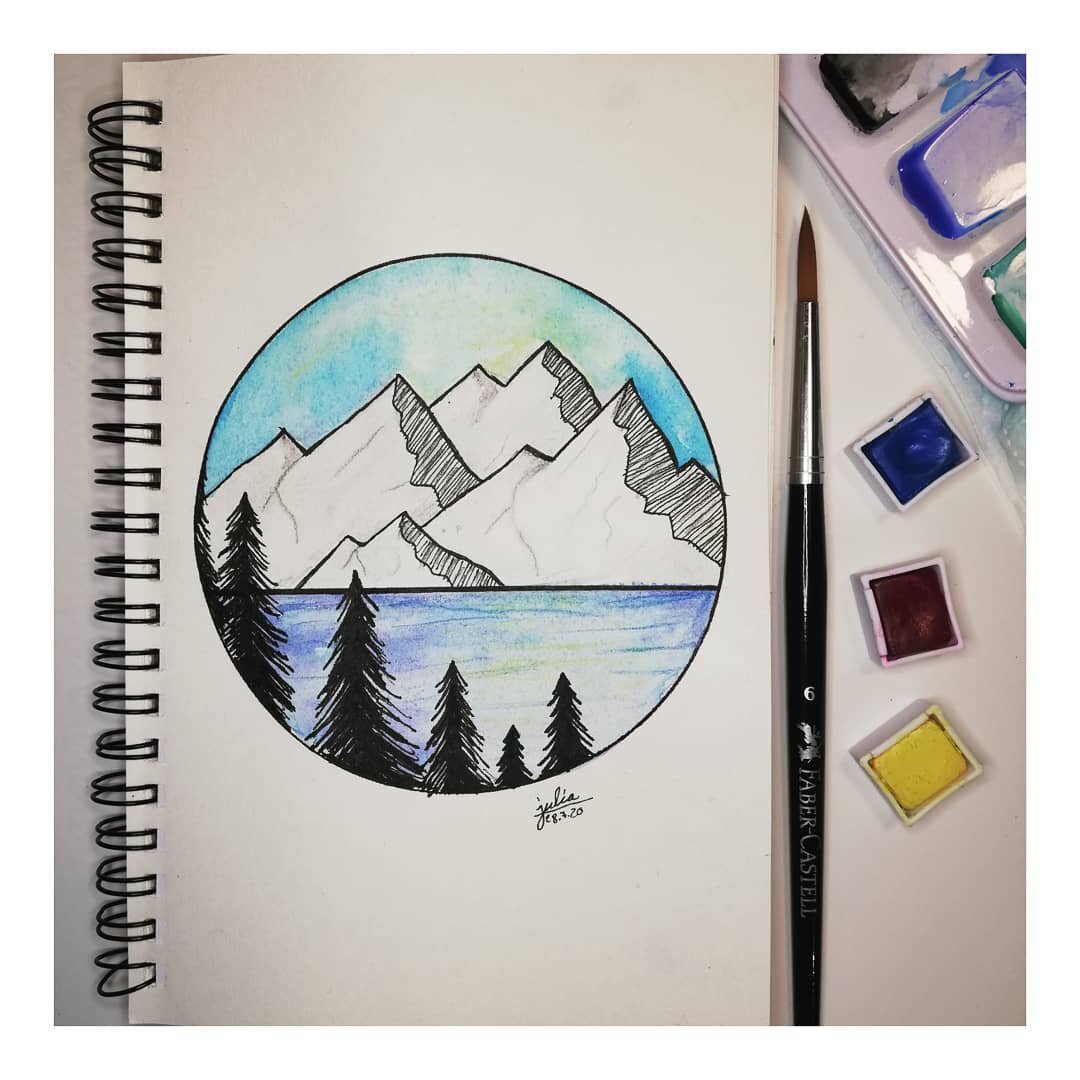.
. #aquarelle #blue #mountain #fabercastell #pencil #art #paint #selberzeichnet #small #circle #watercolor #painting #sky #watercolorillustration