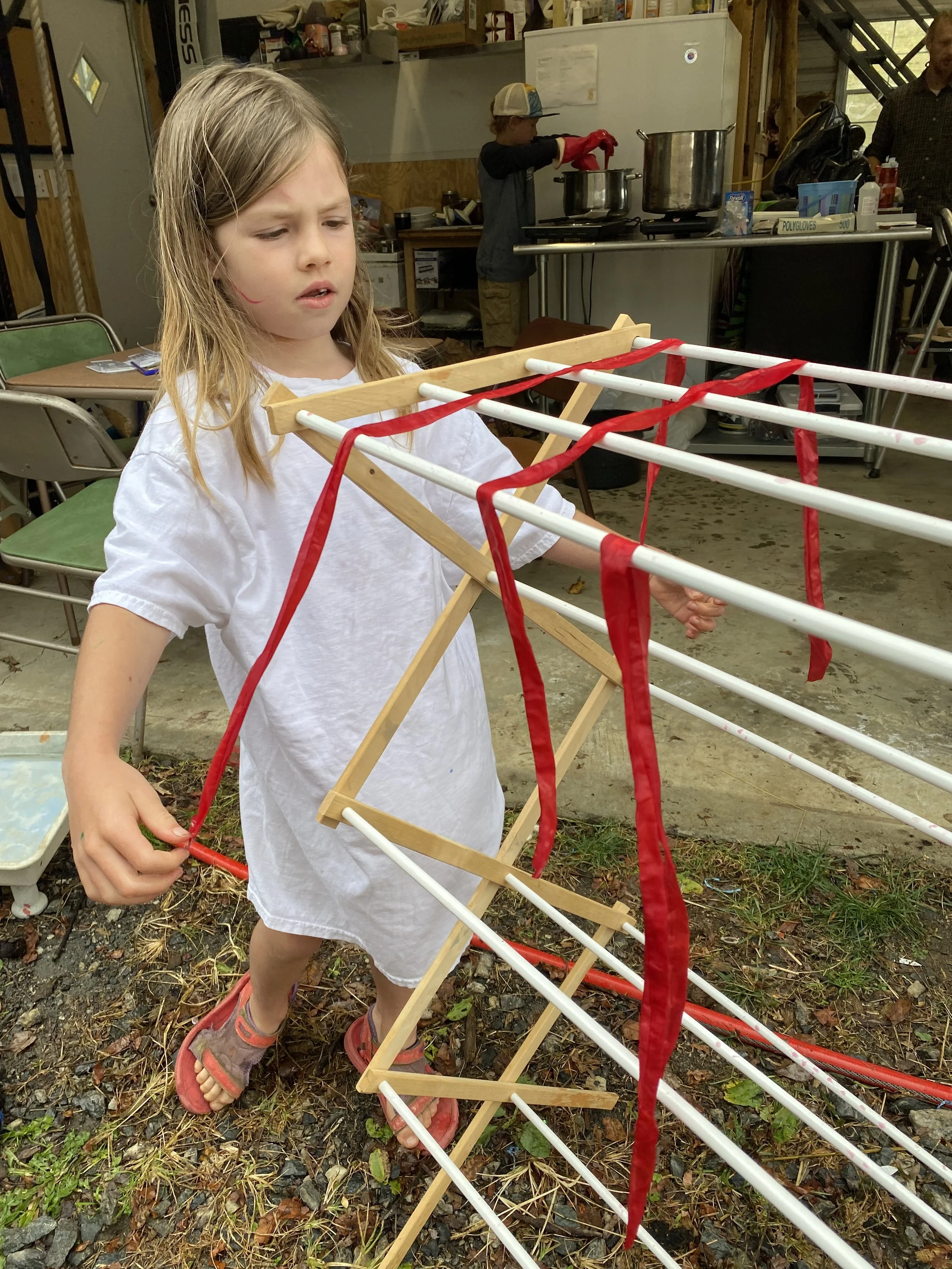 Natural dye workshop. Cochineal dyed yarns.