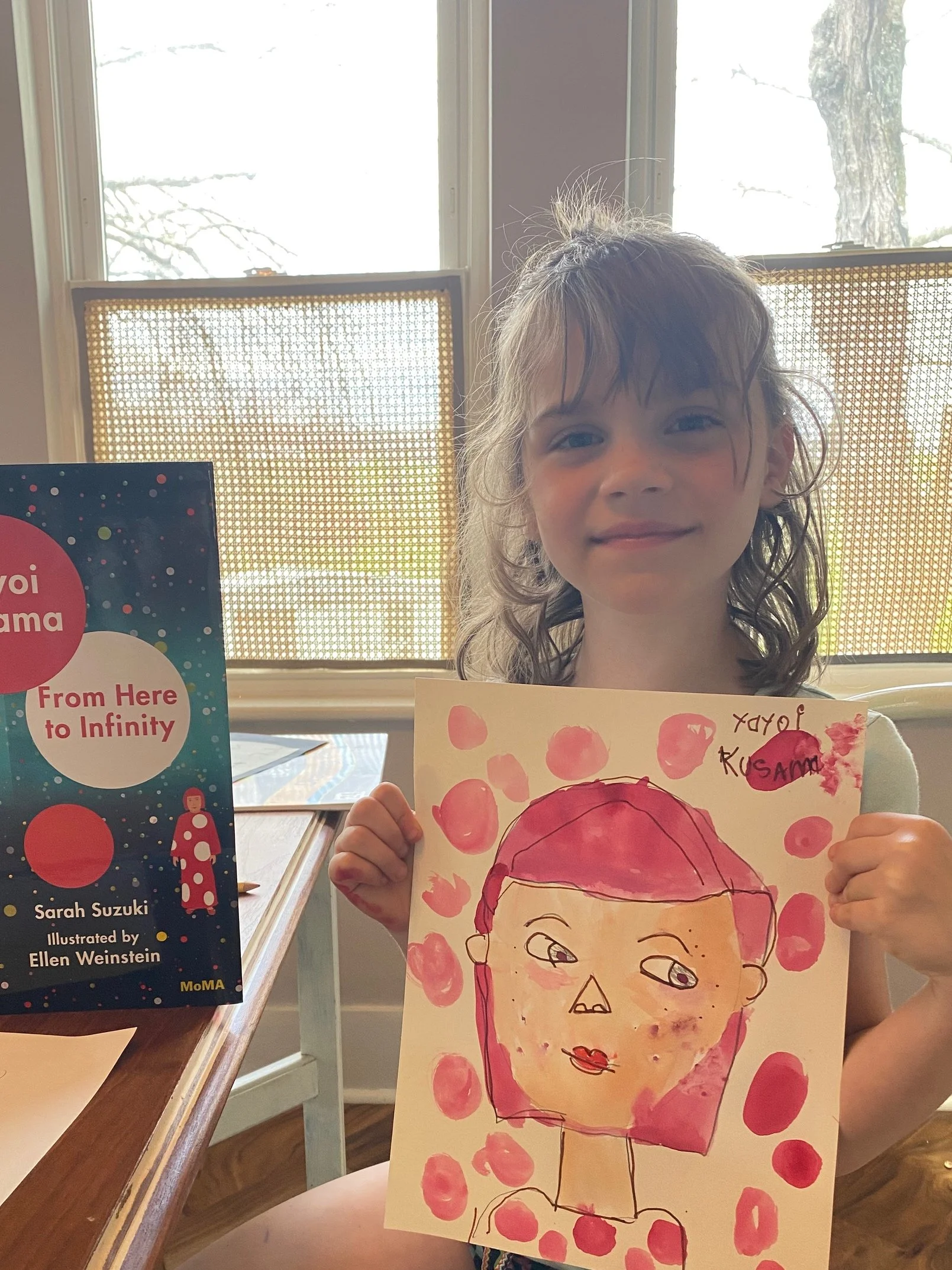 Yayoi Kusama portrait lesson.
