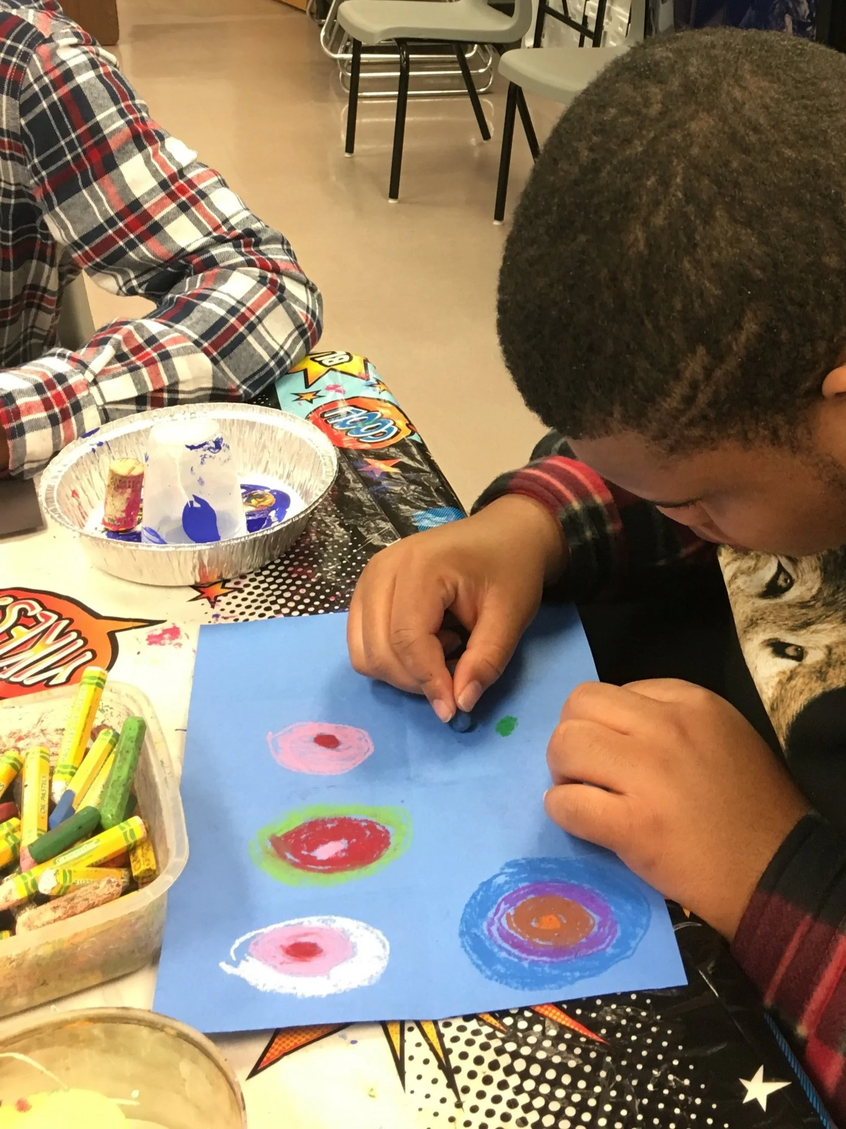 Kandinsky project, oil pastels.