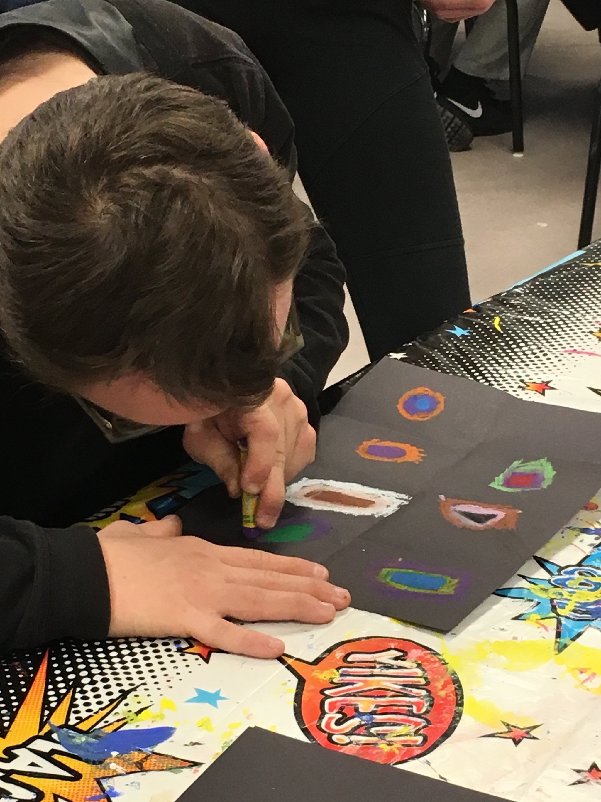 Kandinsky project, oil pastels