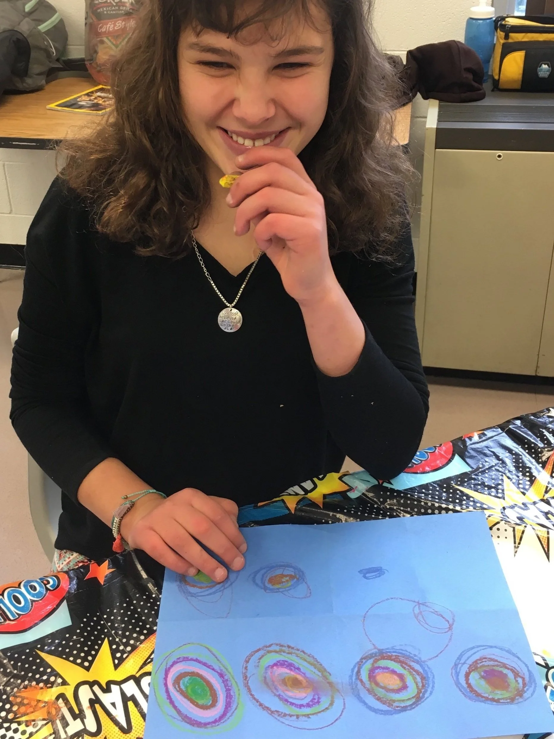 Kandinsky project, oil pastels