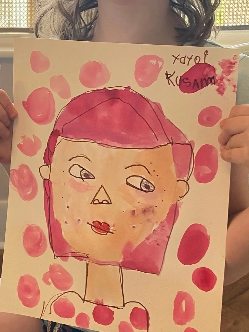 Yayoi Kusama portrait lesson.
