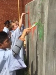 Memorial Mural, school-wide project
