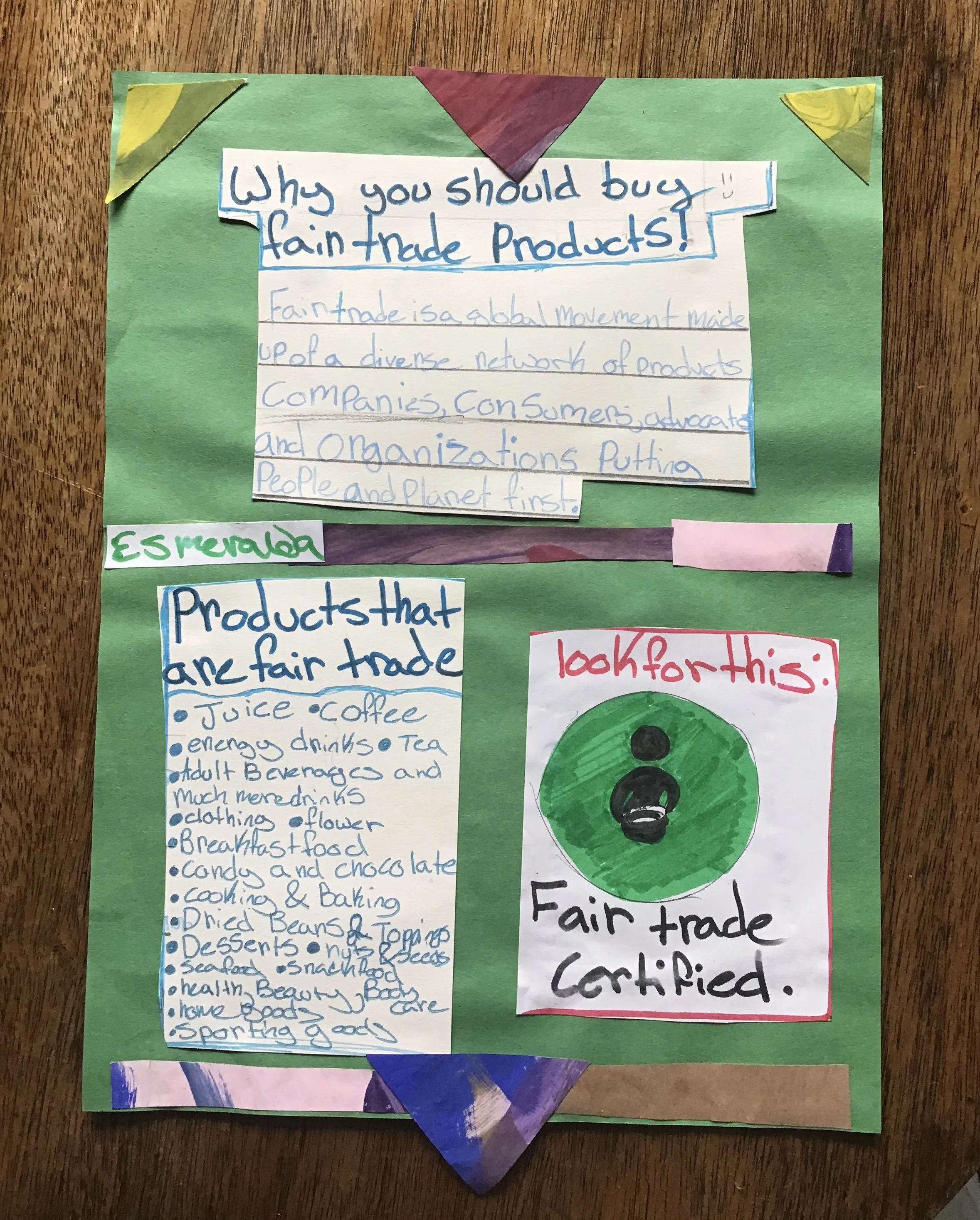 Fair Trade Poster Project, Koontz Intermediate