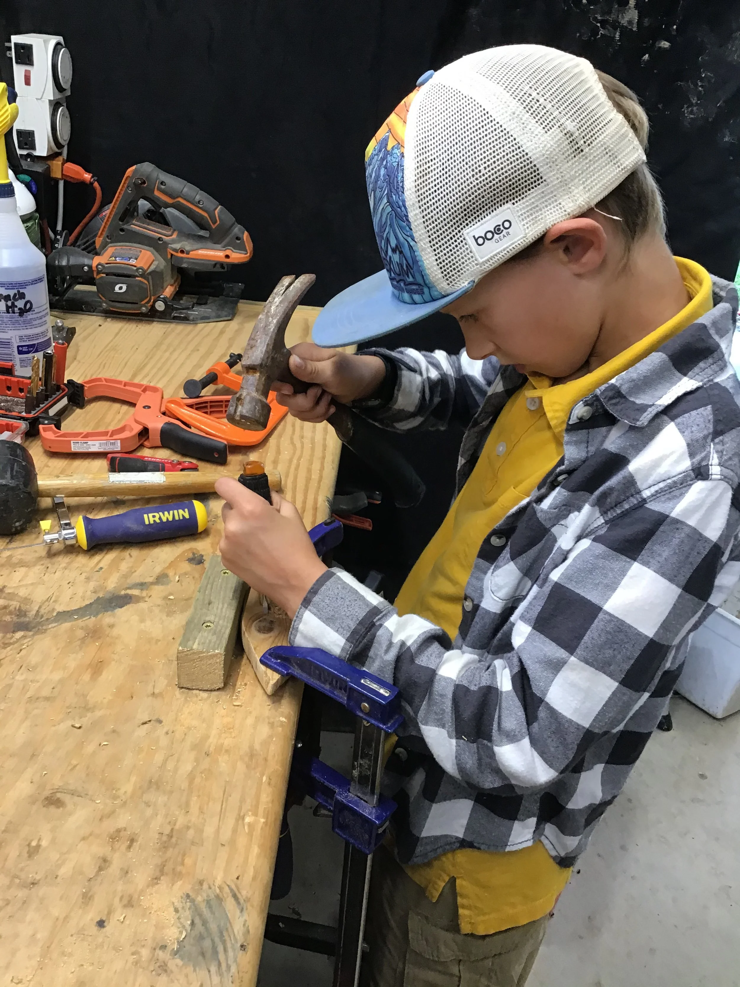 Kid's carpentry workshop.