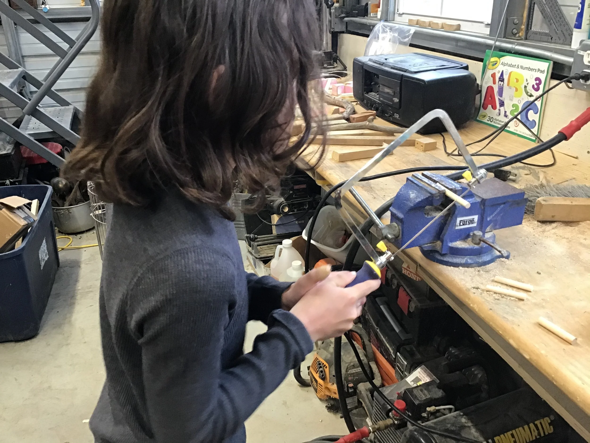 Kid's carpentry workshop.