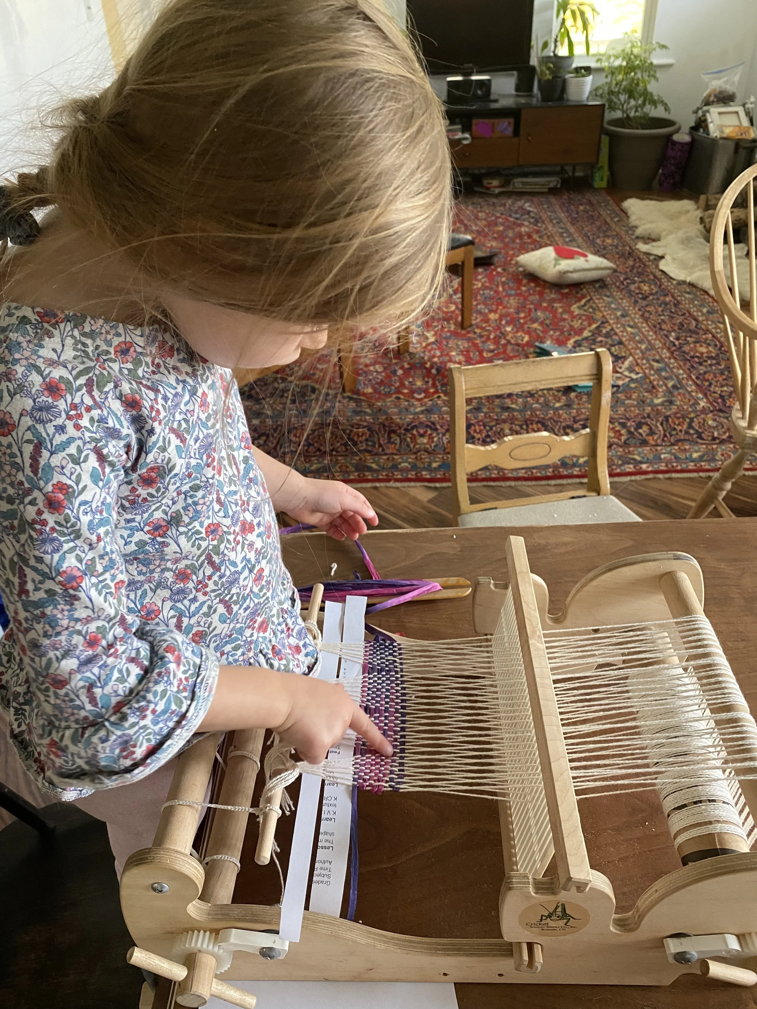 4 year old's introduction to weaving.