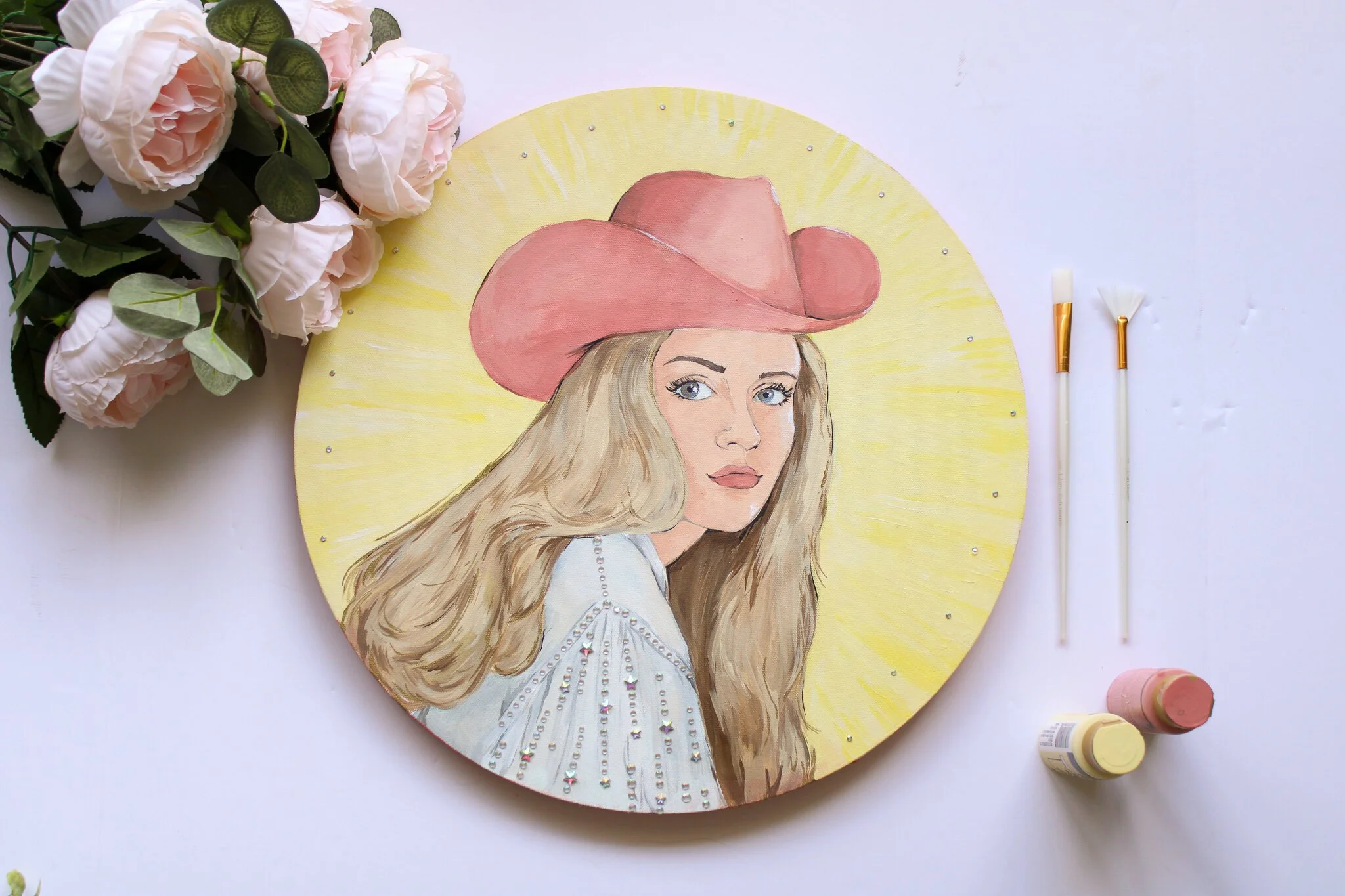 Cowgirl Cher 16x16 Canvas