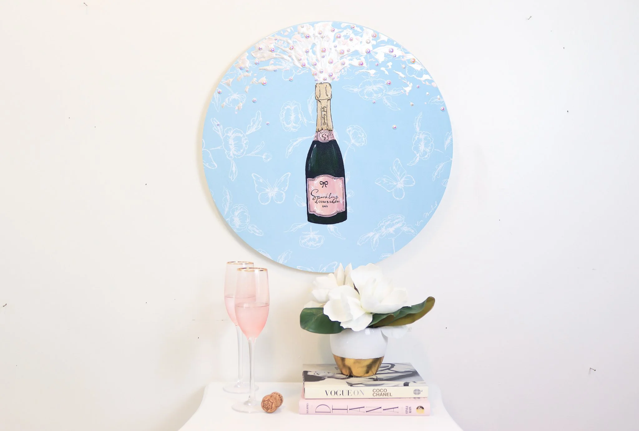 Large Sparkling in Blue & Pink