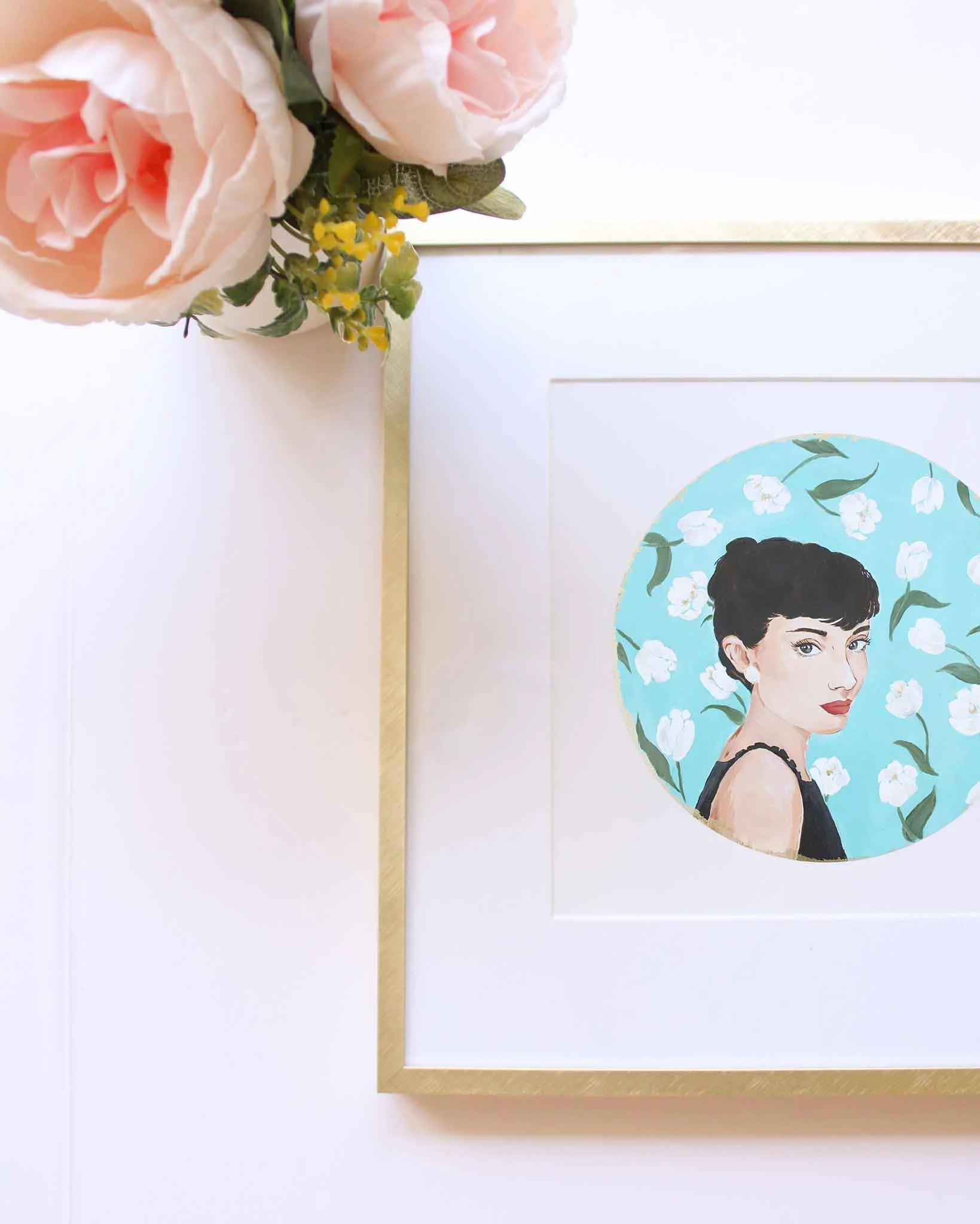 Audrey Hepburn Tiffany Blue Tulip Print 8x8 inch Print