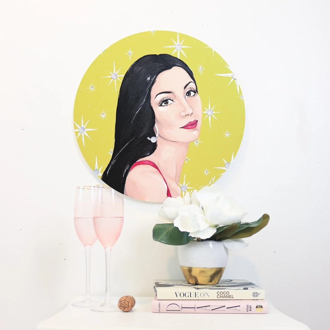 Cher for Sparkling - 16x16 inch Round Canvas
