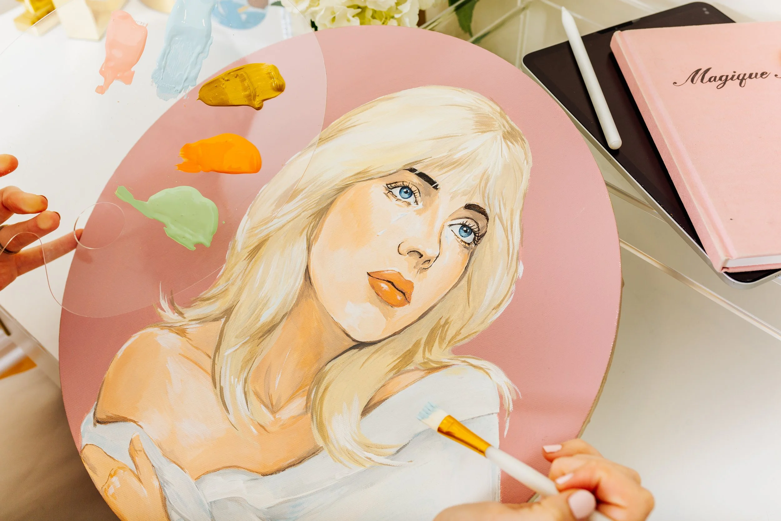 custom painting of billie eilish celebrity artwork from the happier than ever album.