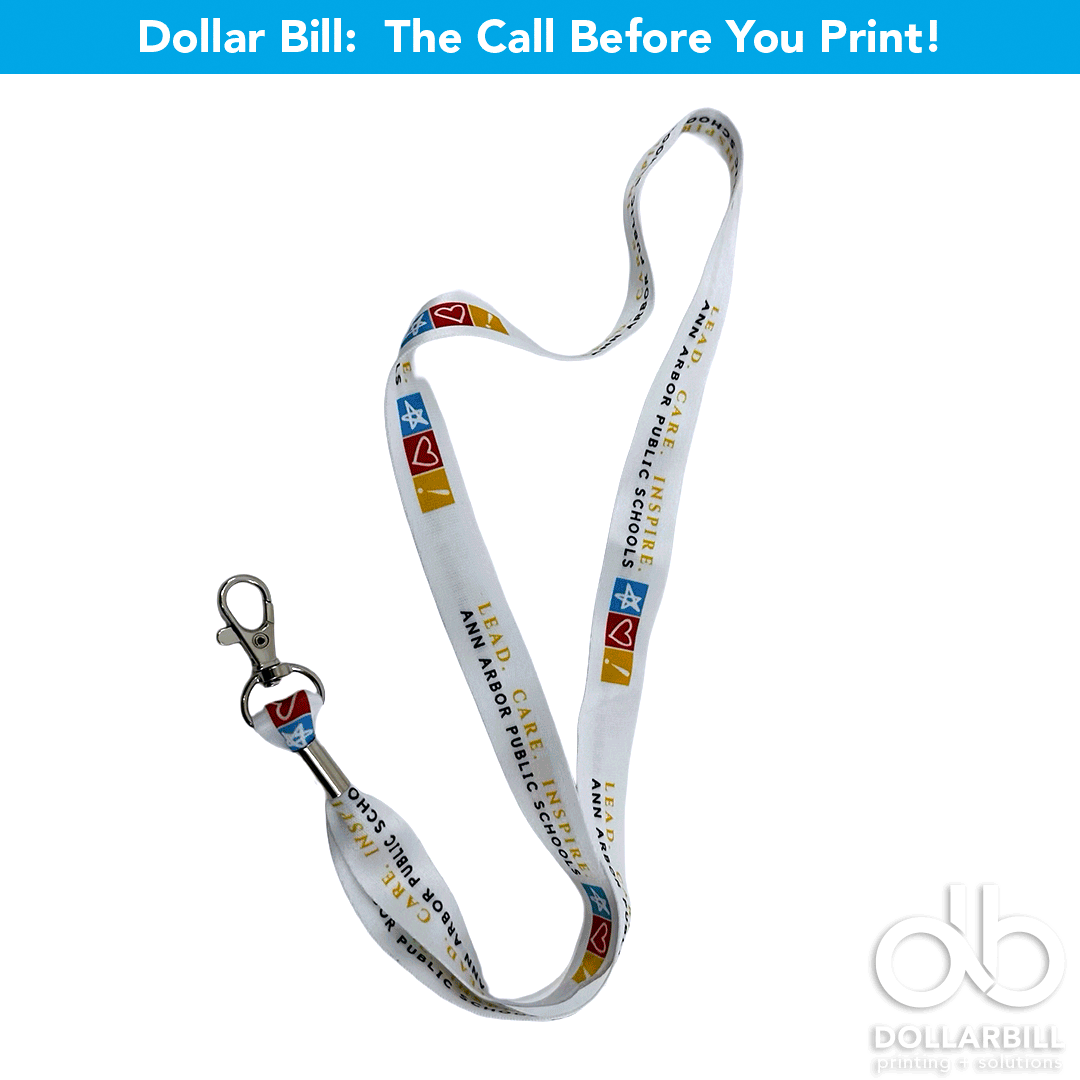 Custom lanyard paired with a printed Game Day assistance badge and QR code. Dollar Bill Printing can coordinate lanyards, badges, badge holders, event passes, and other identification materials as one complete package.
