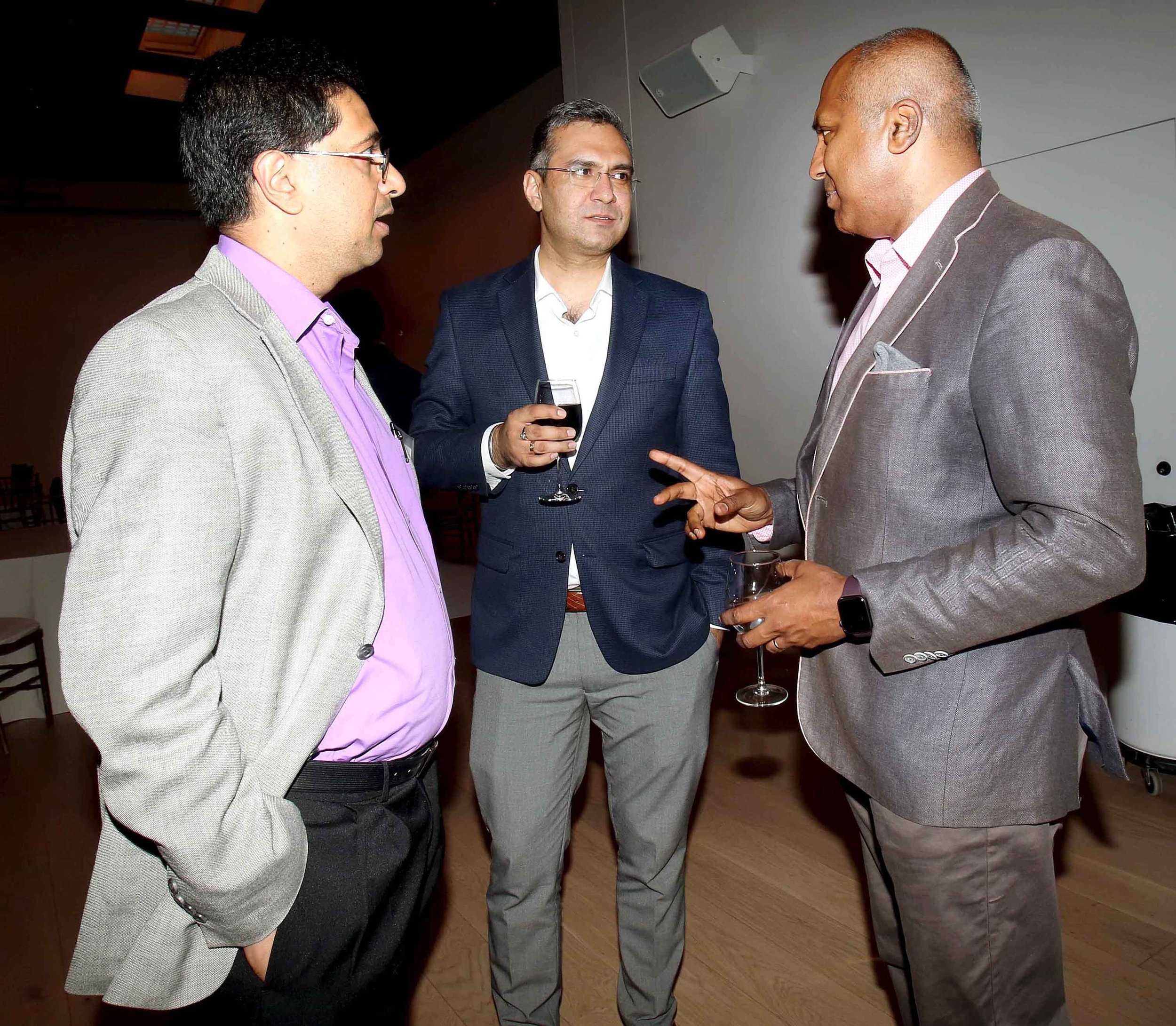   Left to Right: Indiaspora Executive Director    Sanjeev Joshipura   ,    Vipul Dev   , Indiaspora Ambassador    Sree Sreenivasan   