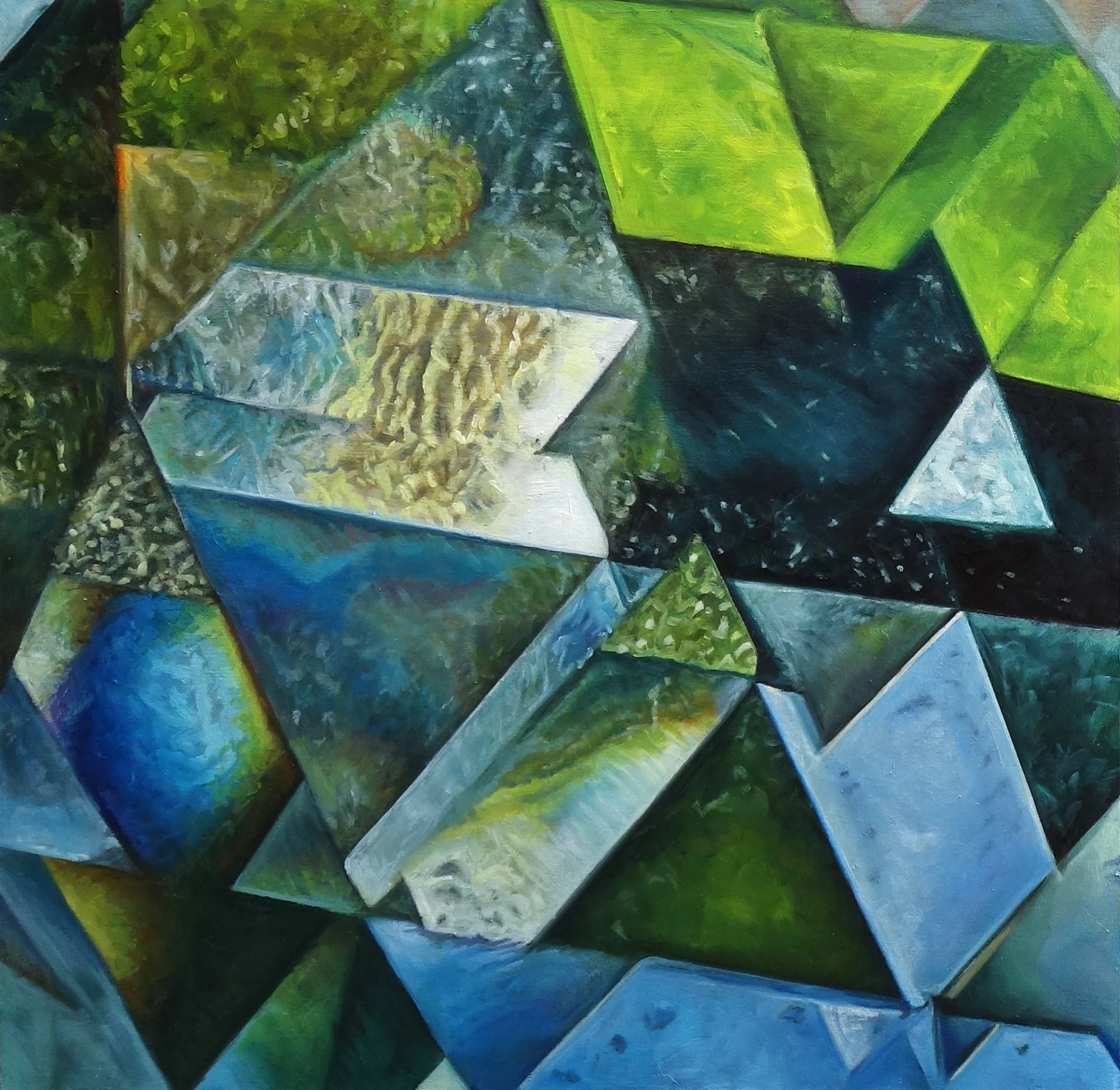 Prism Study #2, 12" x 12", oil on basswood panel, 2024