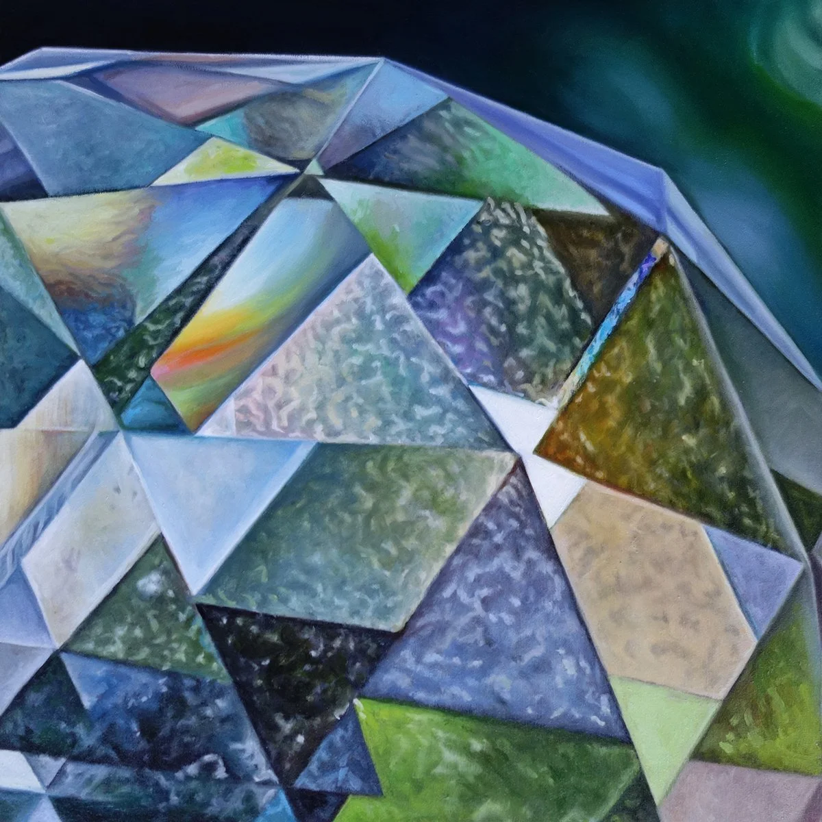 Prism Study #3, 12" x 12", oil on basswood panel, 2026