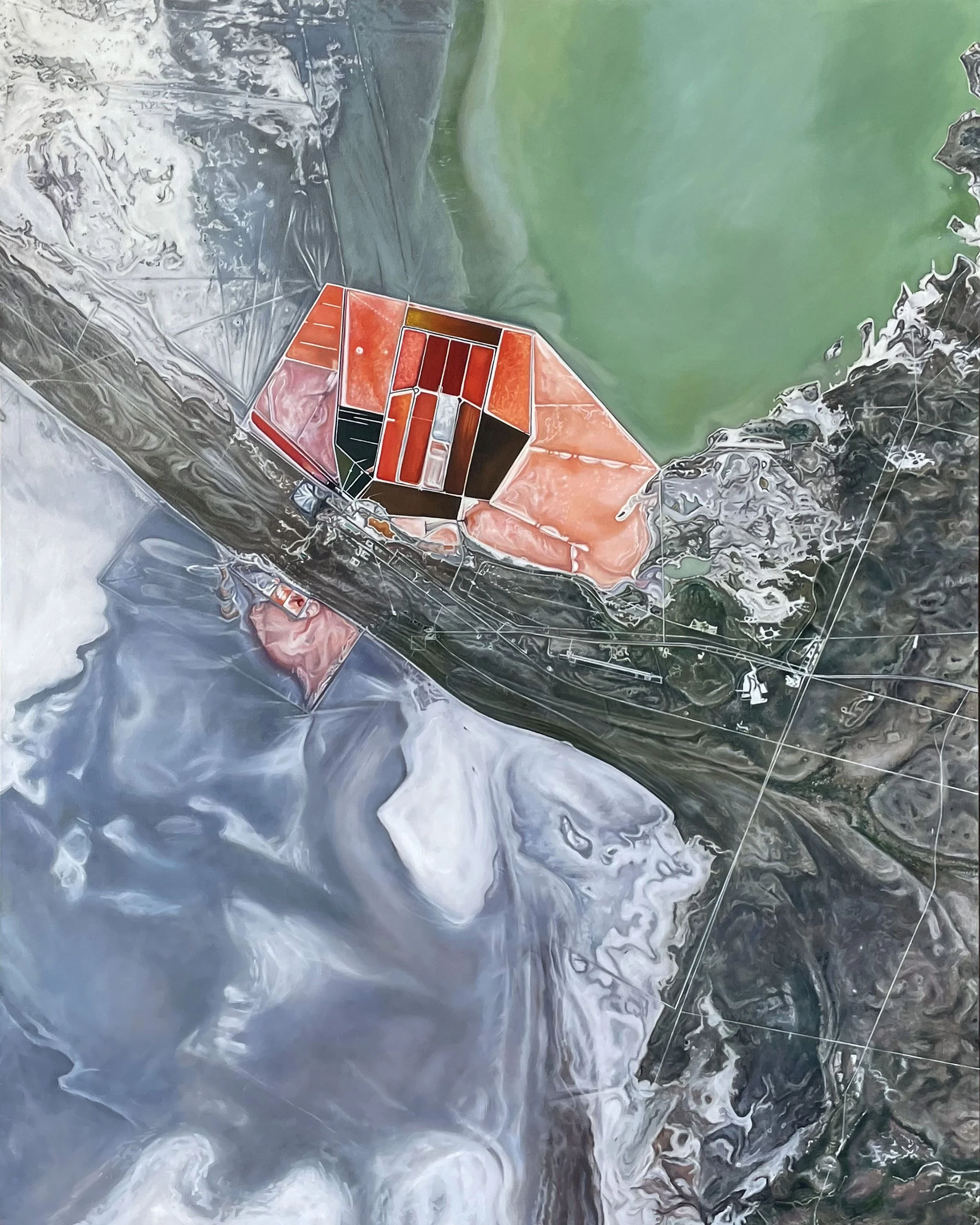 Salt II (Botswana), 48" x 60", oil on linen, Gamblin paints/medium/ground, wired for hanging, $6,000 