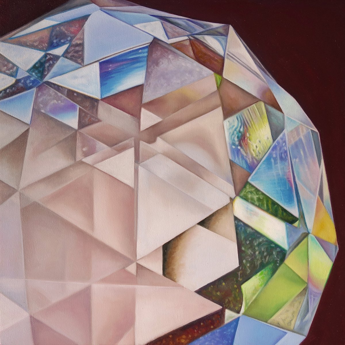 Prism Study #4, 12" x 12", oil on basswood panel, 2026
